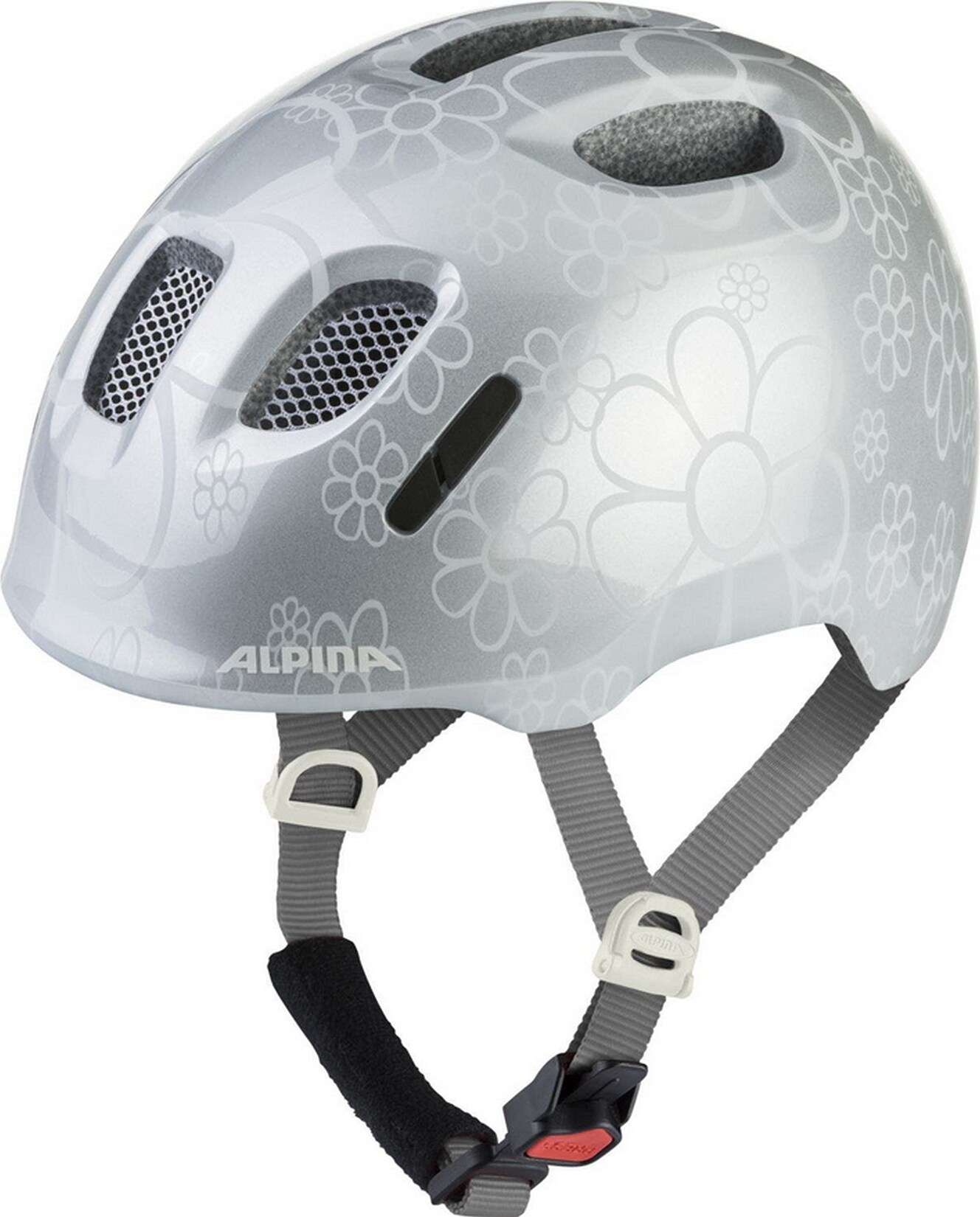 Alpina Kinder-Helm Ximo 2, silver flower gloss