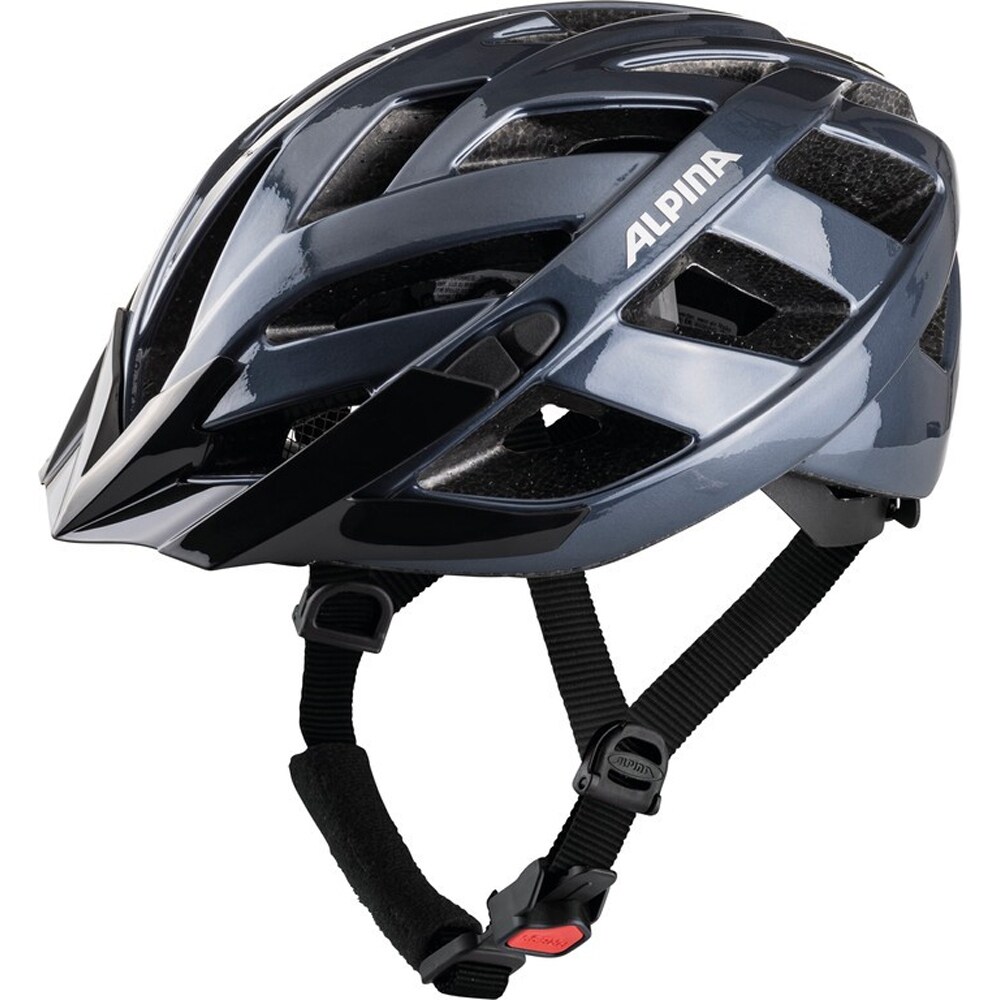 ALPINA PANOMA Classic, nero lucido, 56-59 cm, casco touring ottimamente ventilato con luce LED opzionale per adulti