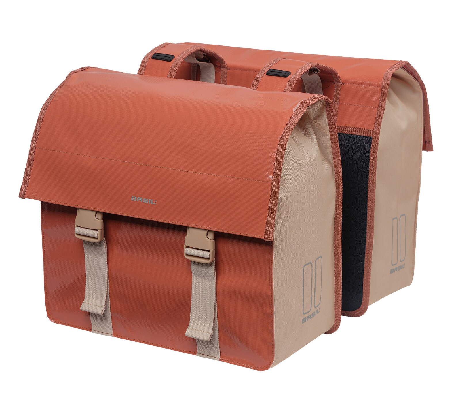 BASIL Doppelpacktasche „Urban Load“, terra red/rose | 08715019182273