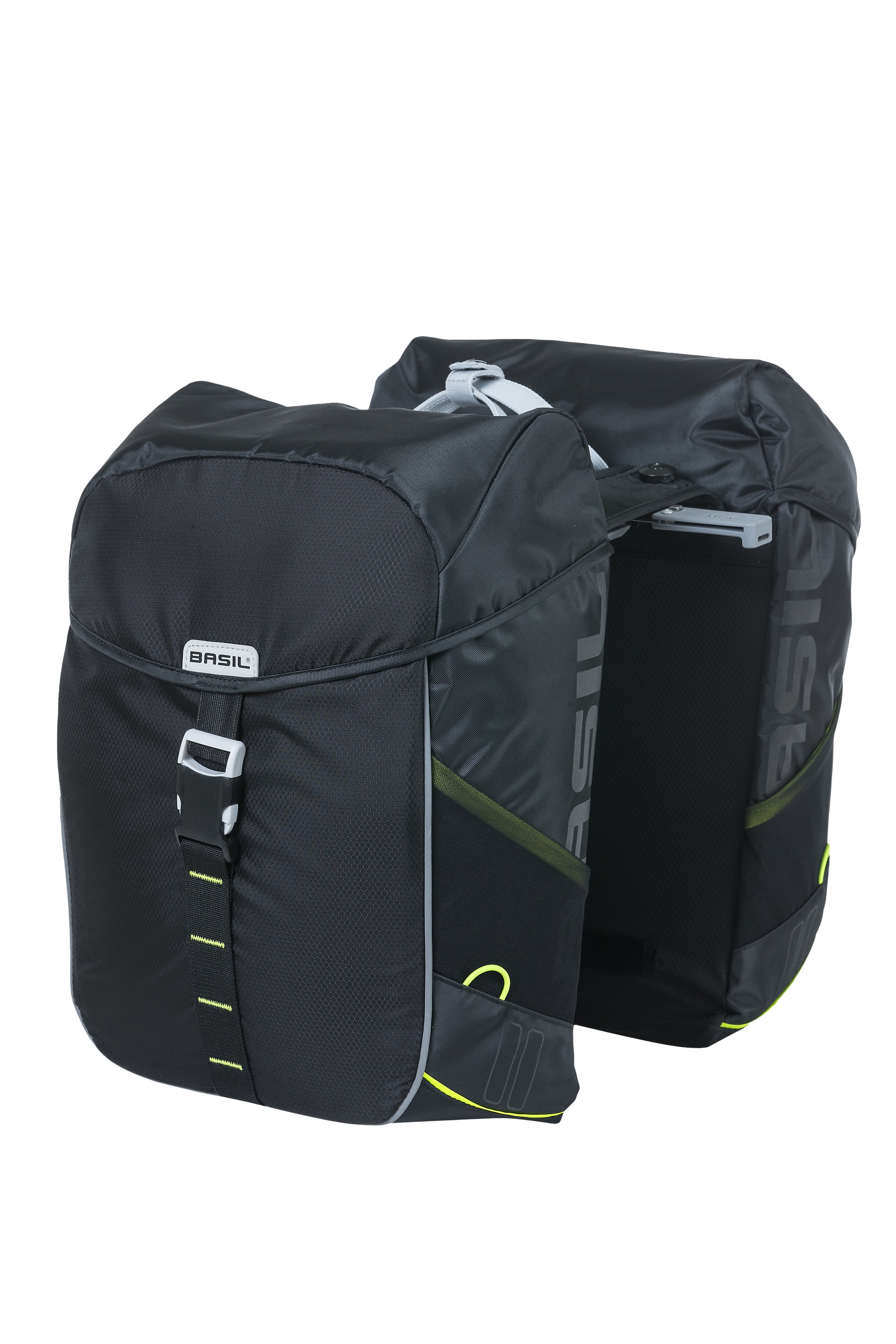 BASIL Fahrrad - Doppeltasche  "Miles MIK 2.0", schwarz/lime - Bild 1