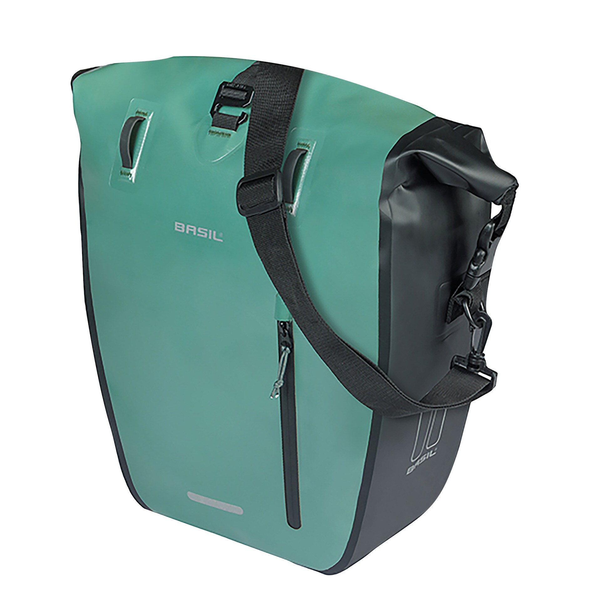 BASIL Fahrrad-Einzelpacktasche Rivo M MIK Hooks, silbergr&uuml;n - Bild 1