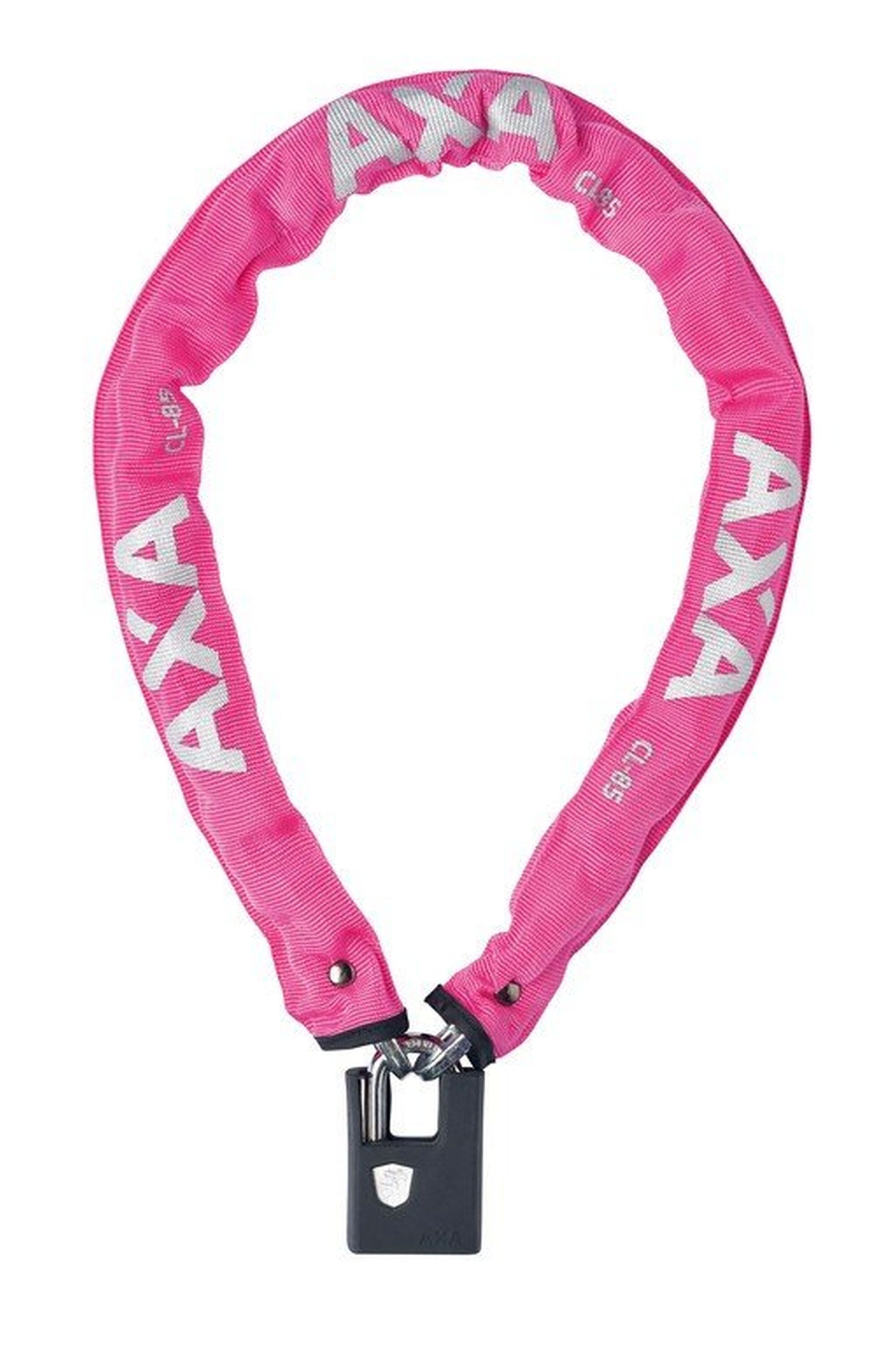 AXA Kettenschloss Clinch Plus CH85, L&auml;nge 85cm, St&auml;rke 6,0mm, pink - Bild 1