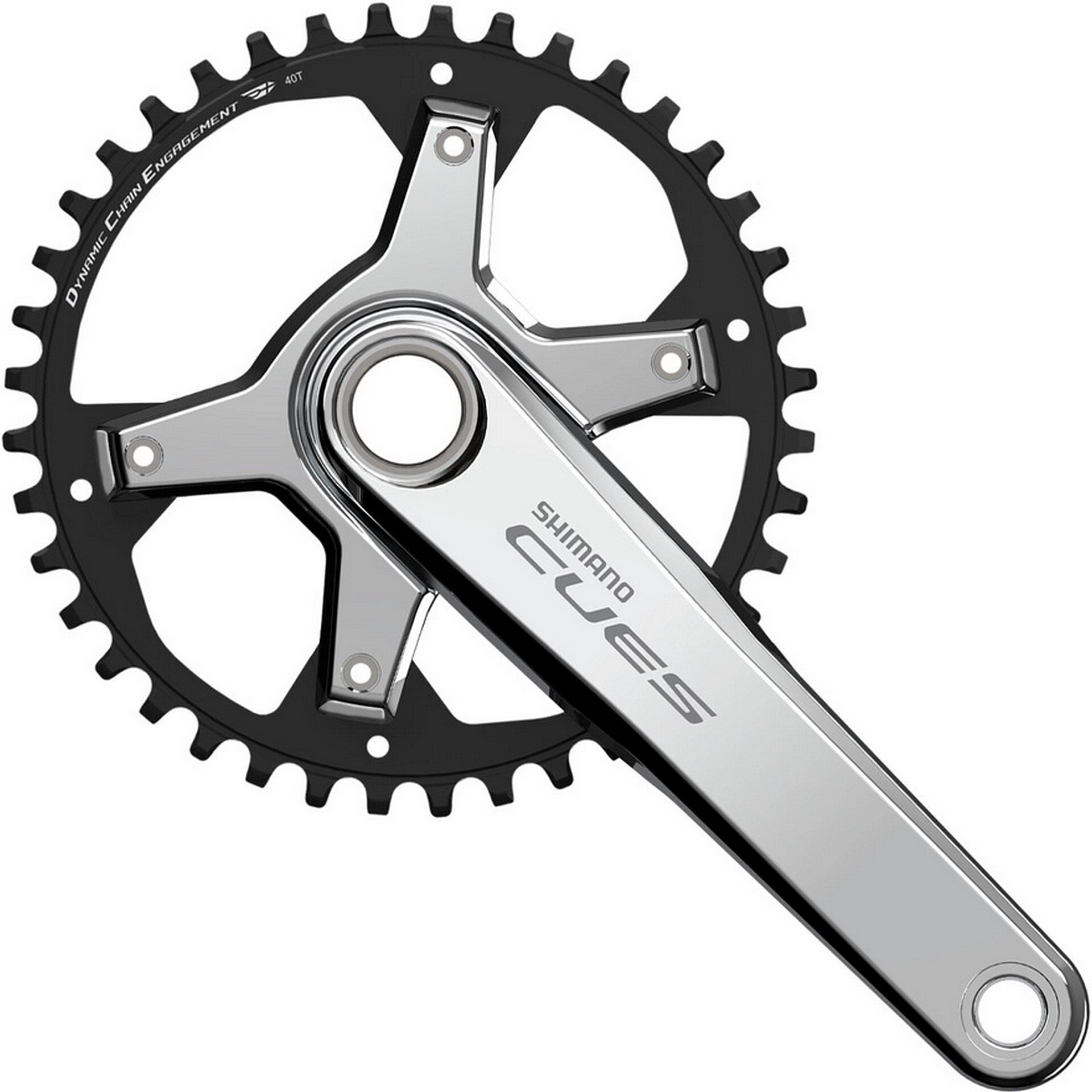 Kurbelgarnitur  CUES FC-U6030-1 "Polished Silver Edition", 10/11-fach, 42T, 170 mm - Bild 1