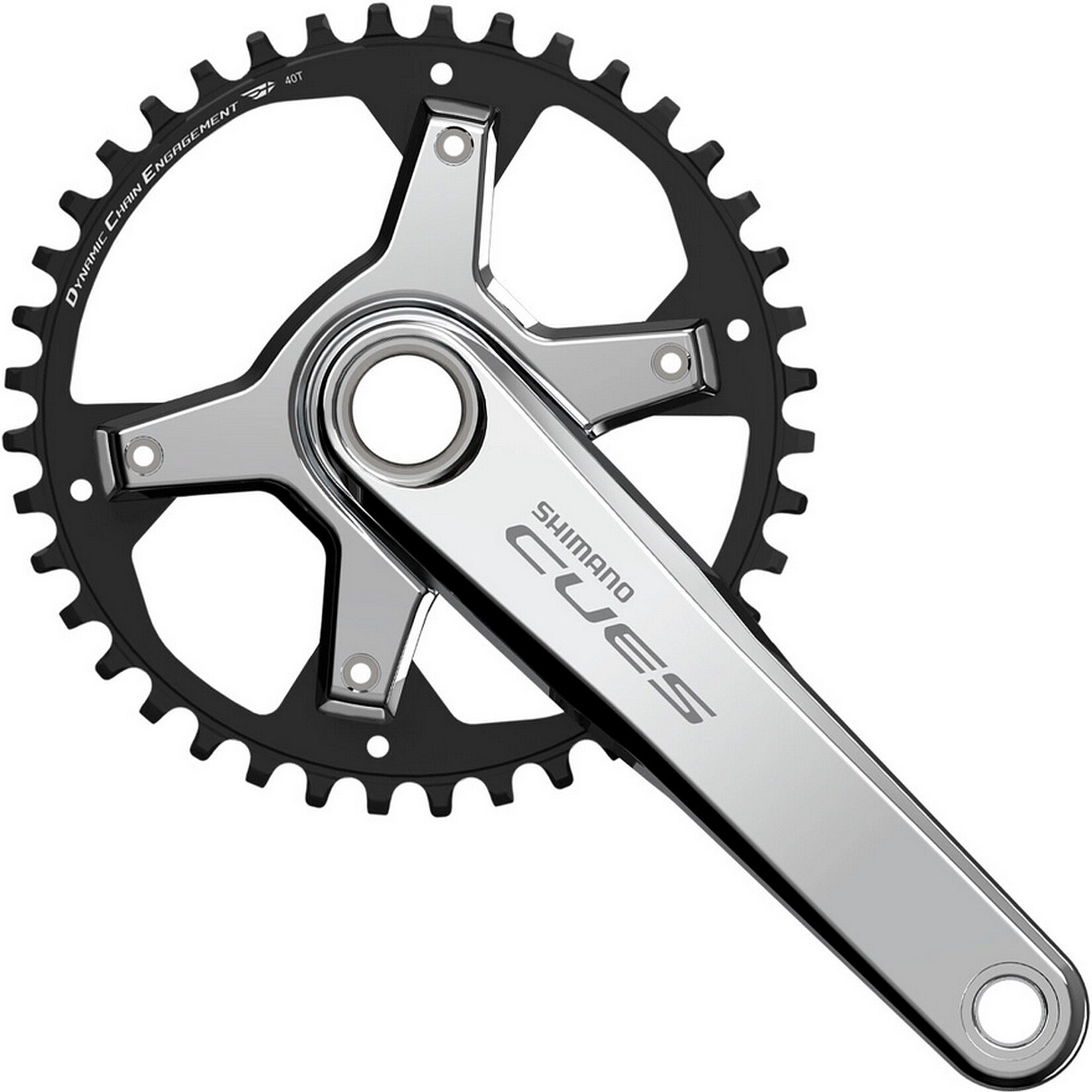 Kurbelgarnitur CUES FC-U6030-1 "Polished Silver Edition", 10/11-fach, 40T, 175 mm