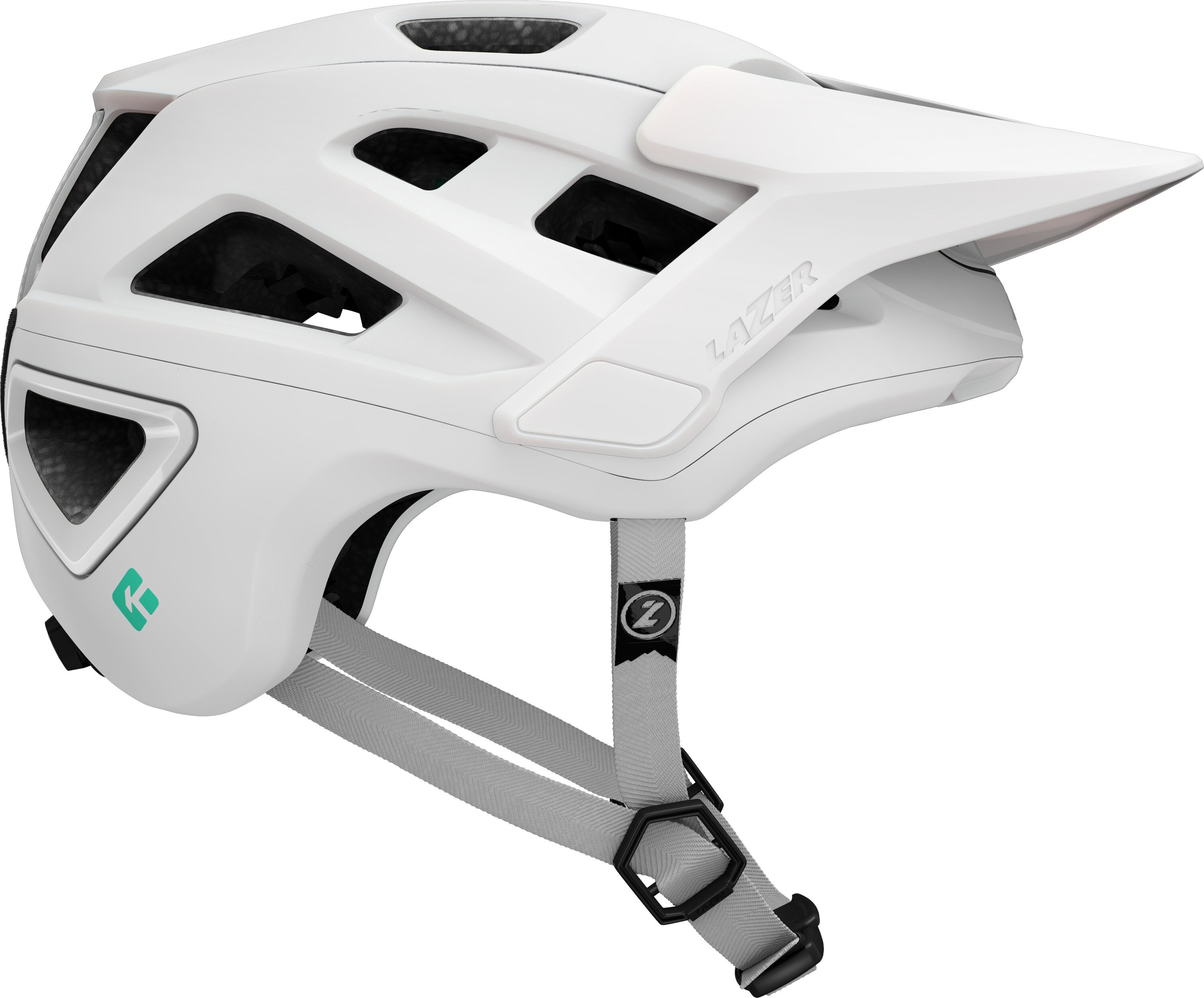 LAZER MTB-Helm Jackal KinetiCore, Matte Full White - Bild 1