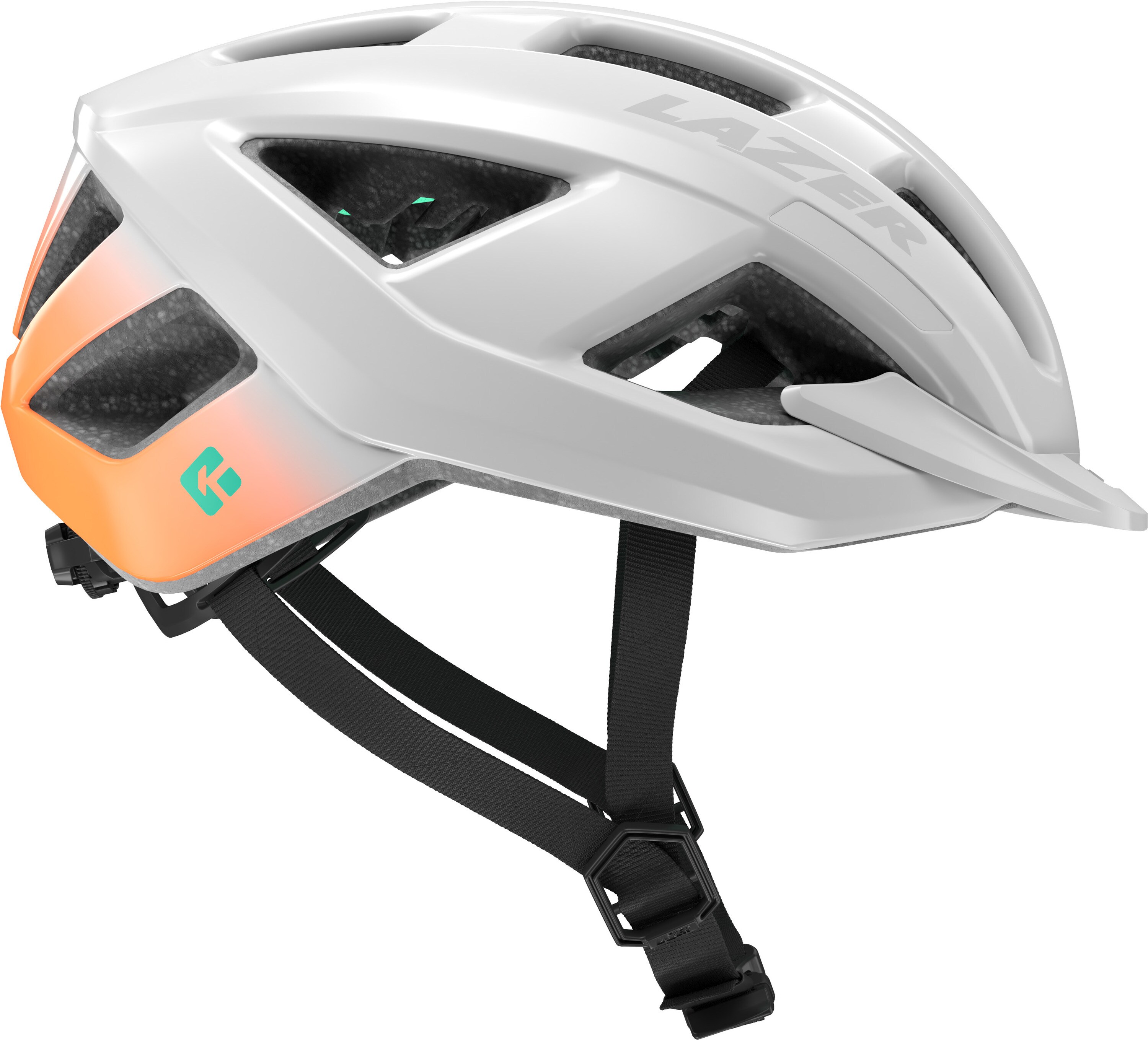 LAZER Fahrradhelm  Cerro KinetiCore, White Flash Orange - Bild 1