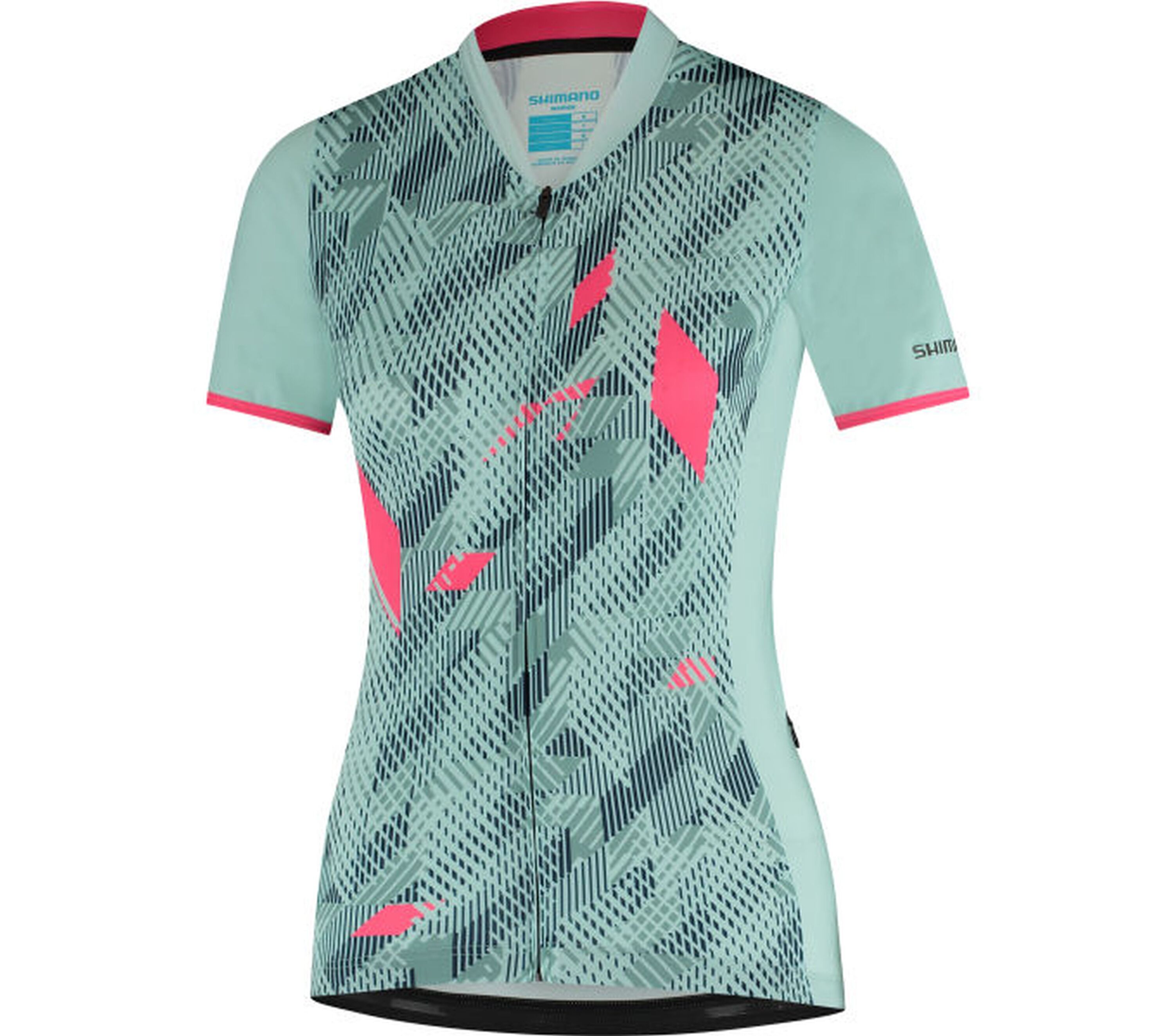 W's SAGAMI Short Sleeve Zip Jersey, Gray/Mint - Bild 1