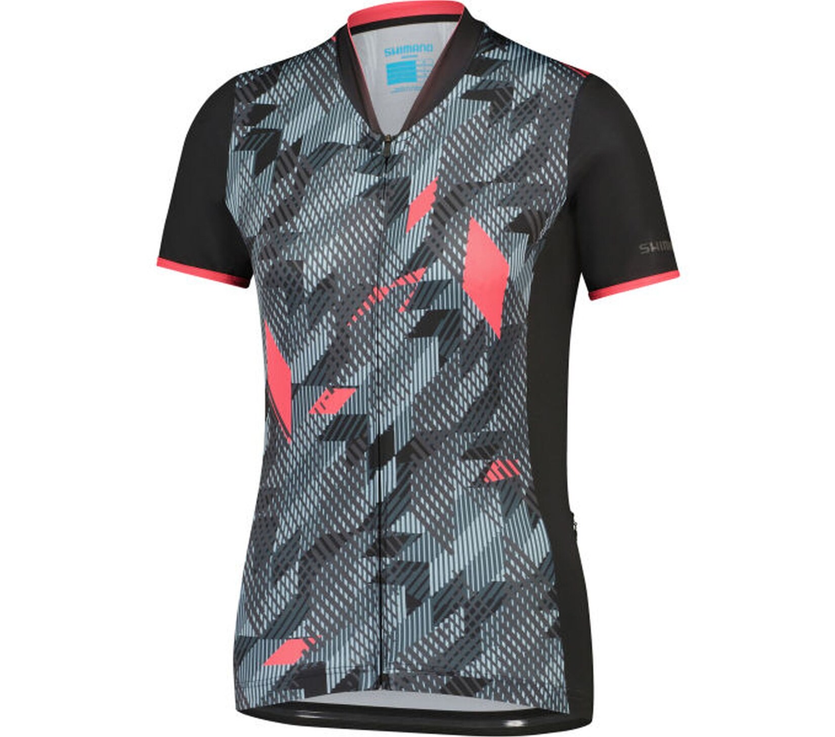 W's SAGAMI Short Sleeve Zip Jersey, Black-Blue