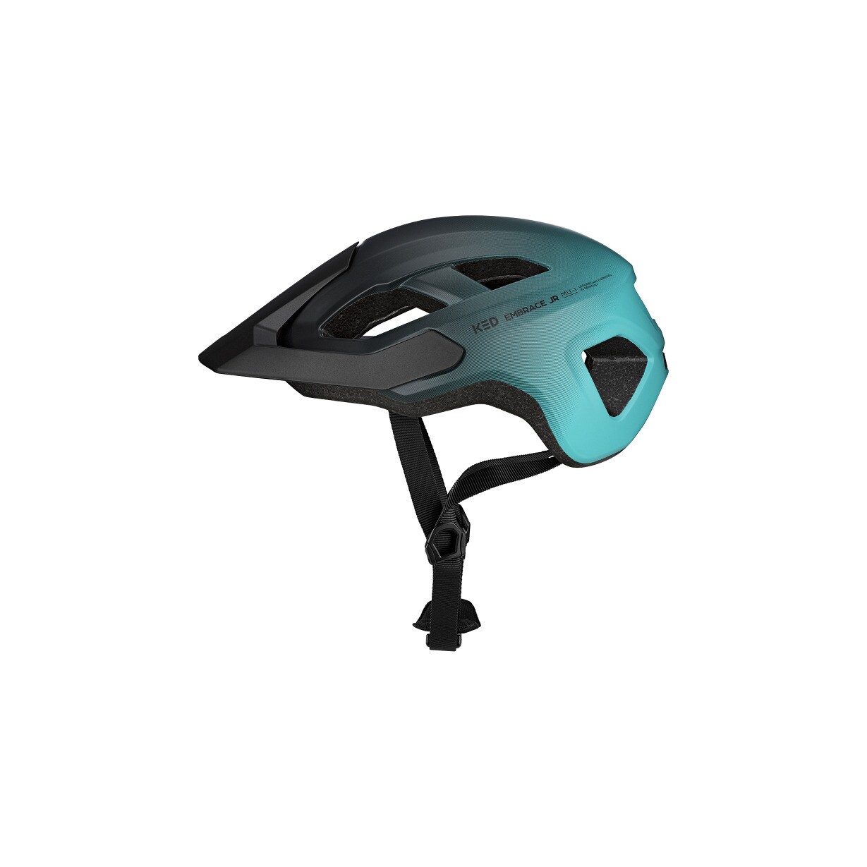 KED Kinder - Fahrradhelm Embrace Jr. Teal Black Matt - Bild 1