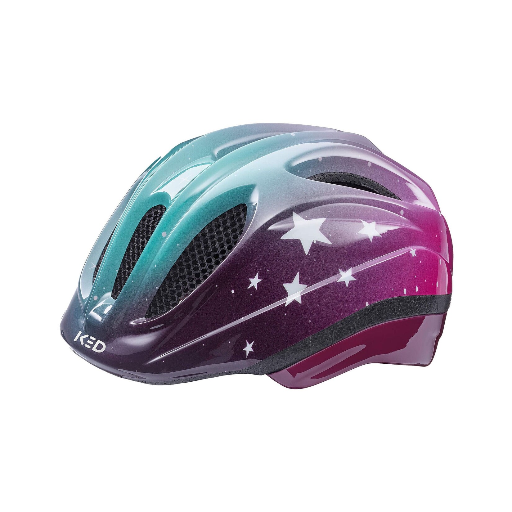 KED Kinderhelm MEGGY II TREND Stars, Pink Aqua Glossy