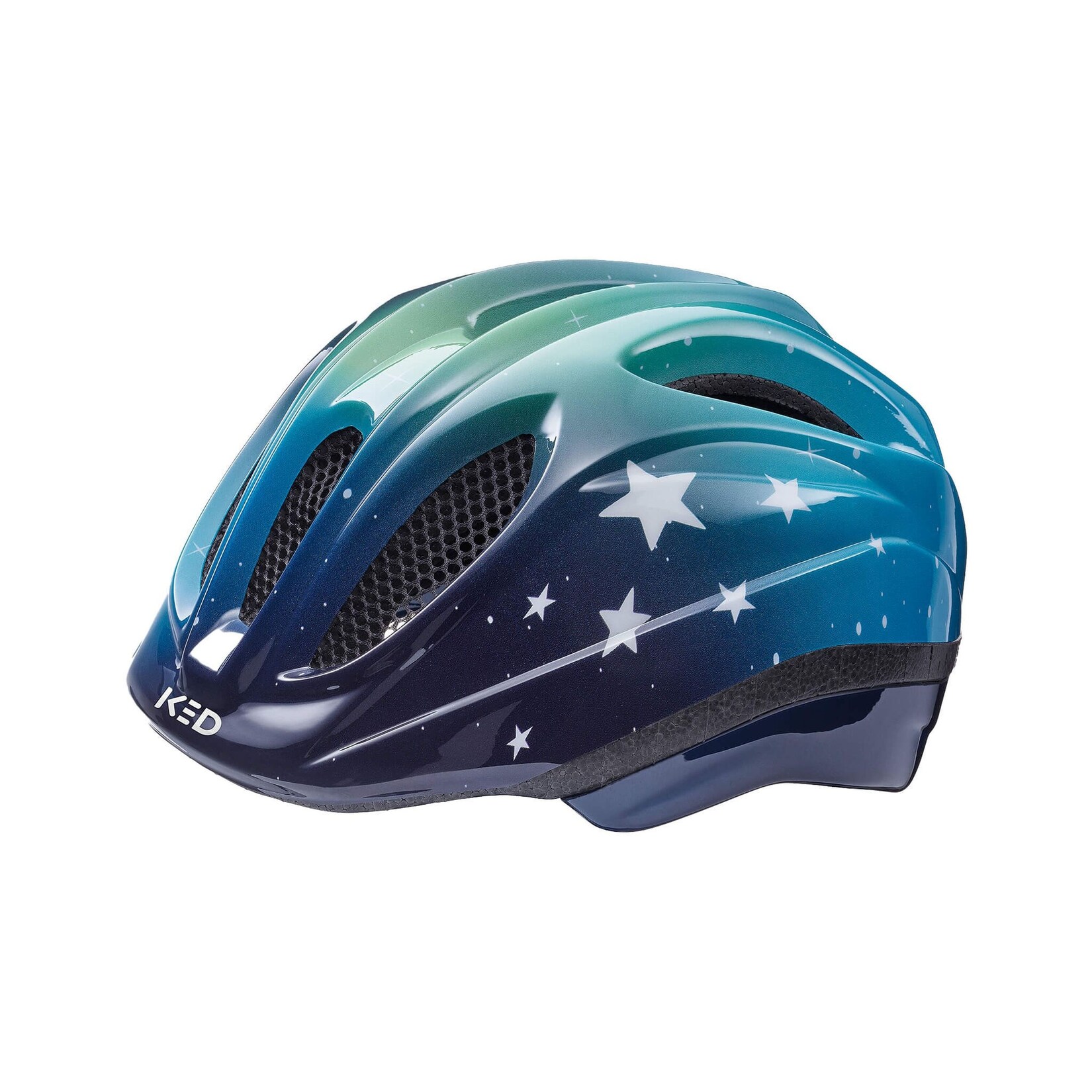 KED Kinderhelm MEGGY II TREND Stars, Blue Green Glossy