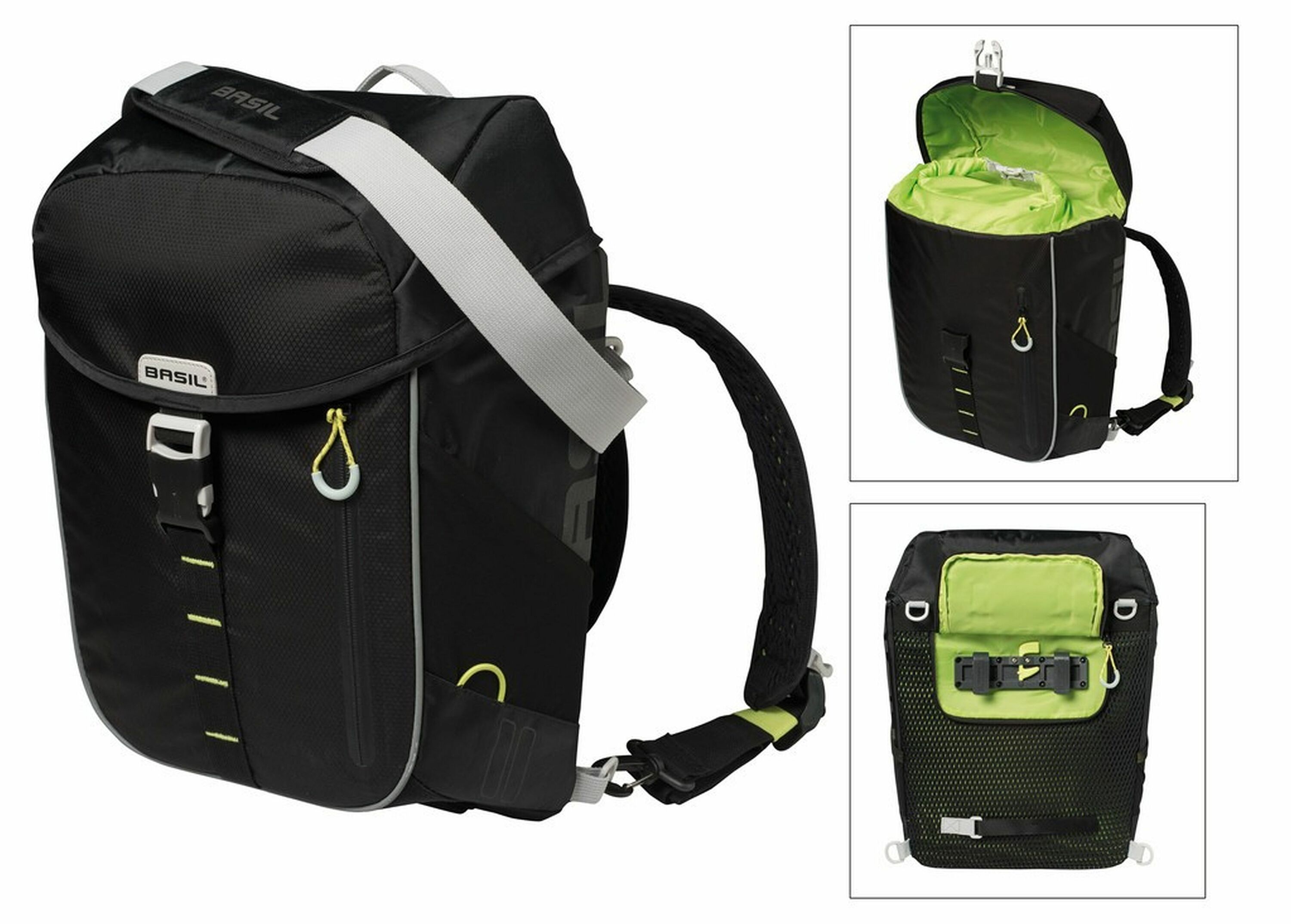 BASIL Einzelpacktasche "Miles" - schwarz/lime - Bild 1