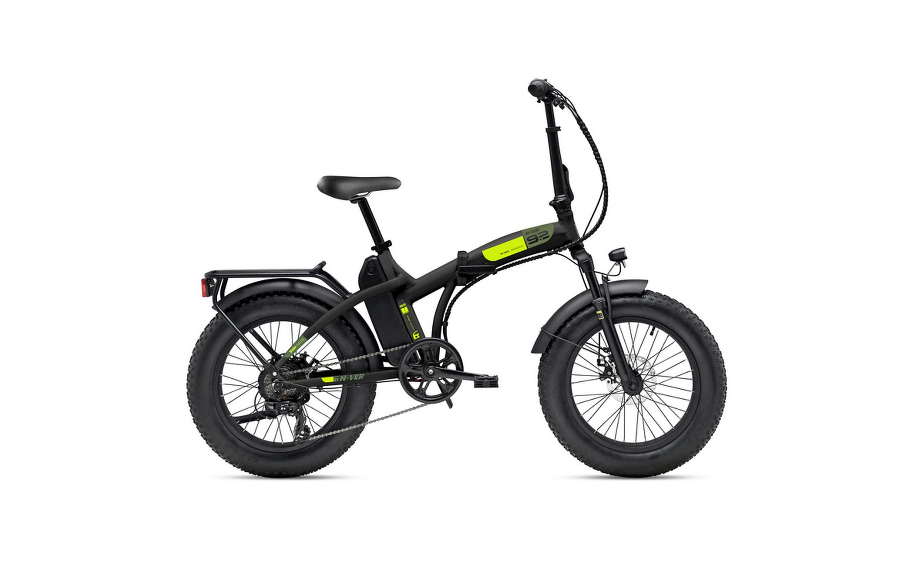 MBM Elektro-Kompaktfahrrad / Faltrad N-VER FOLDING 9.2.  20 Zoll, black-lime - Bild 1