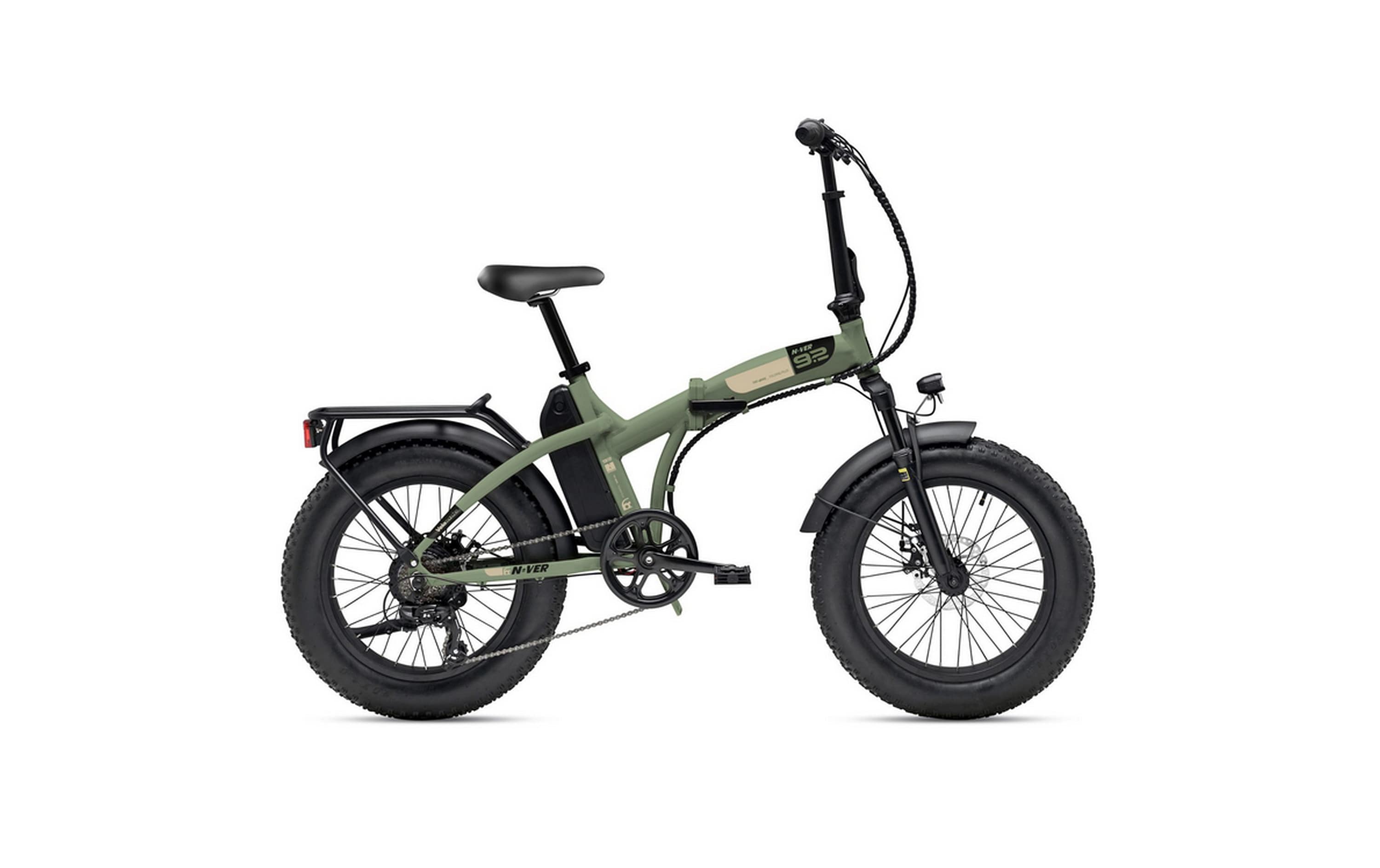 MBM Elektro-Kompaktfahrrad / Faltrad N-VER FOLDING 9.2.  20 Zoll, oliv - Bild 1