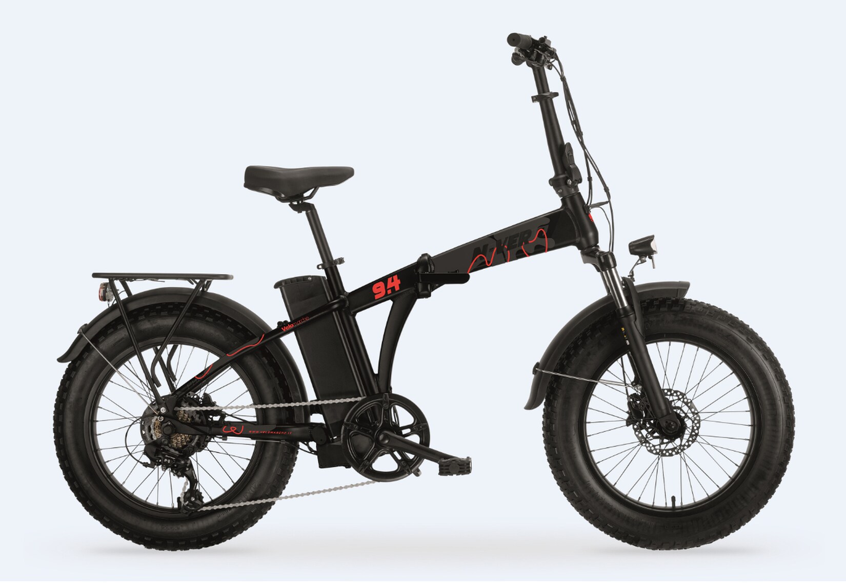 MBM Elektro-Kompaktfahrrad / Faltrad N-VER FOLDING 20 Zoll, black-red