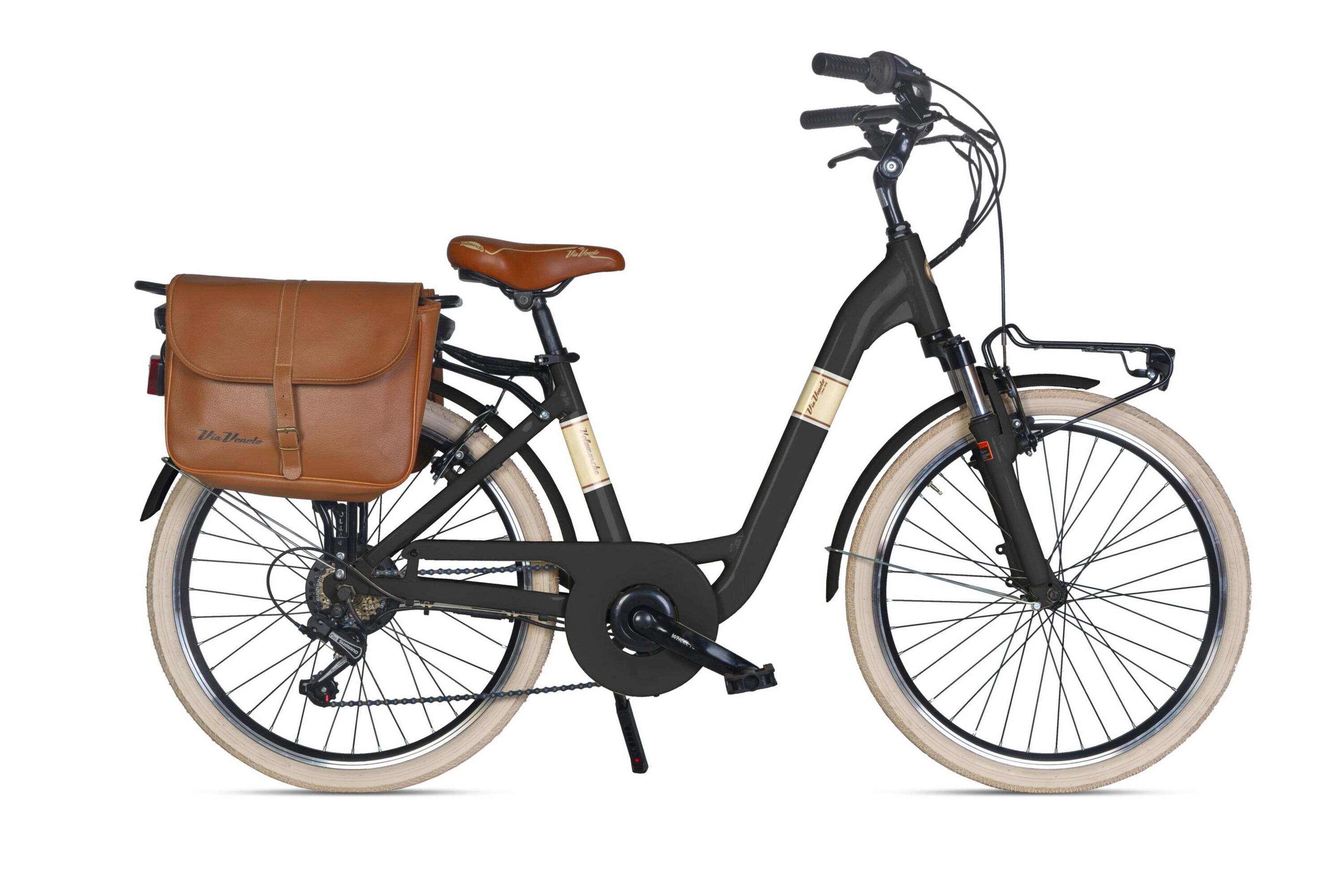 MBM Elektro-Citybike MONOTUBO Classic Lady 24 Zoll, NERO POLV. CAFFE' - Bild 1