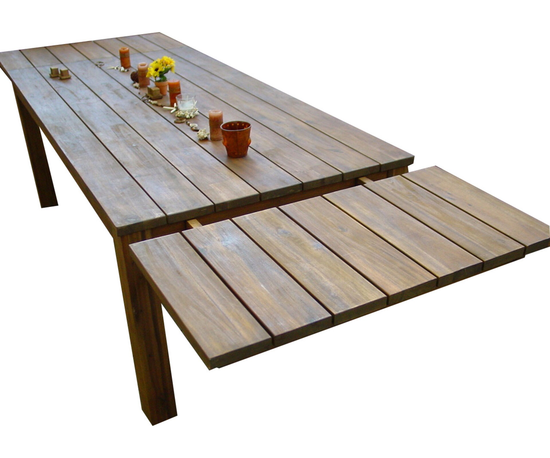 Grasekamp Tischverl&auml;ngerung 50 x 90 cm zu  Gartentisch Korsika 160 x 90 cm Akazie  rustikal - Bild 1