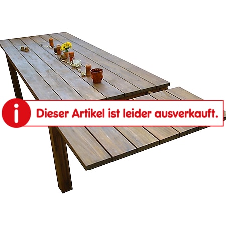 Grasekamp Tischverlängerung 50 x 90 cm zu  Gartentisch Korsika 160 x 90 cm Akazie  rustikal - Bild 1
