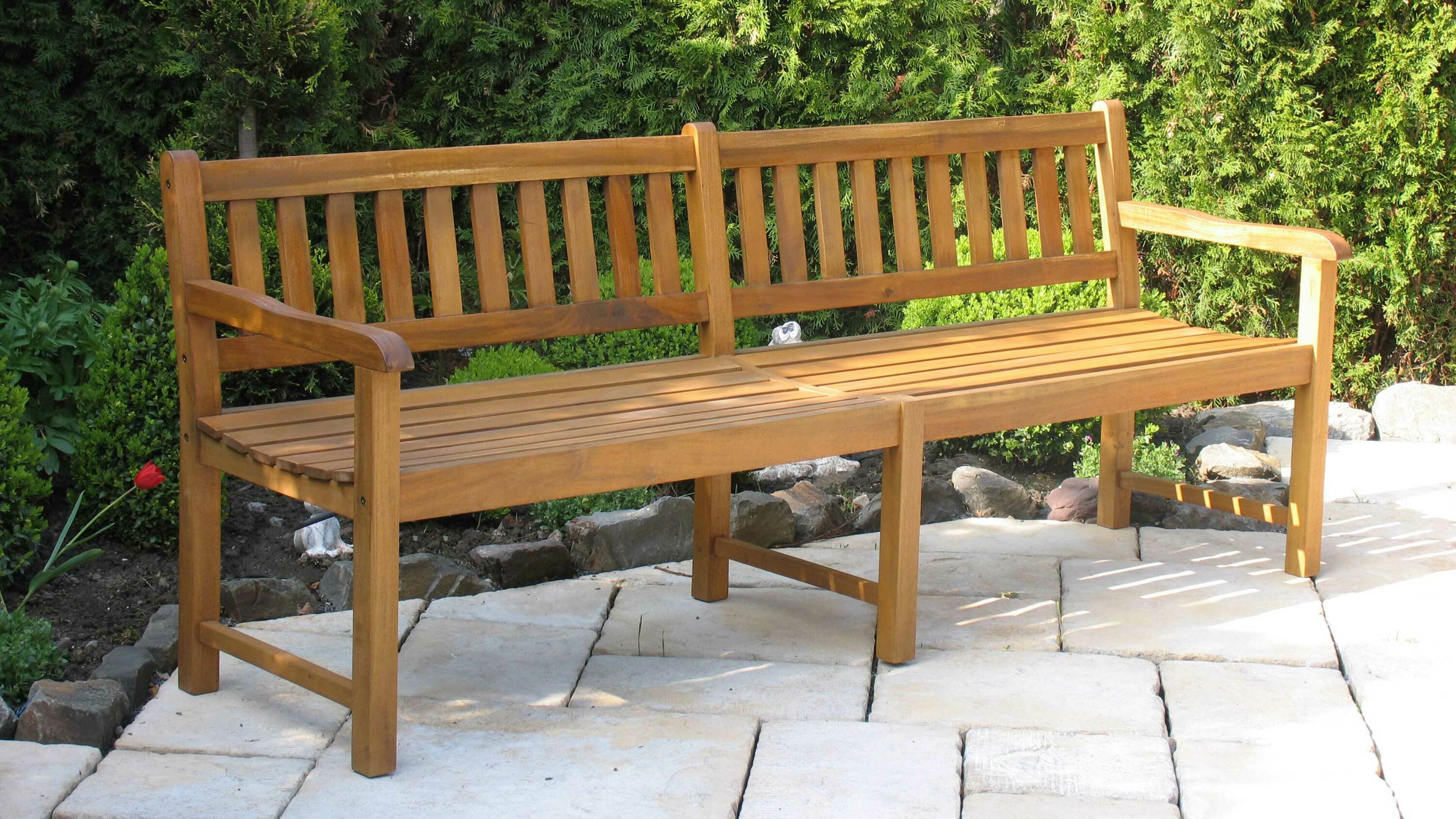 Grasekamp Gartenbank Bank Holzbank Akazie 200cm -  Natur - Bild 1