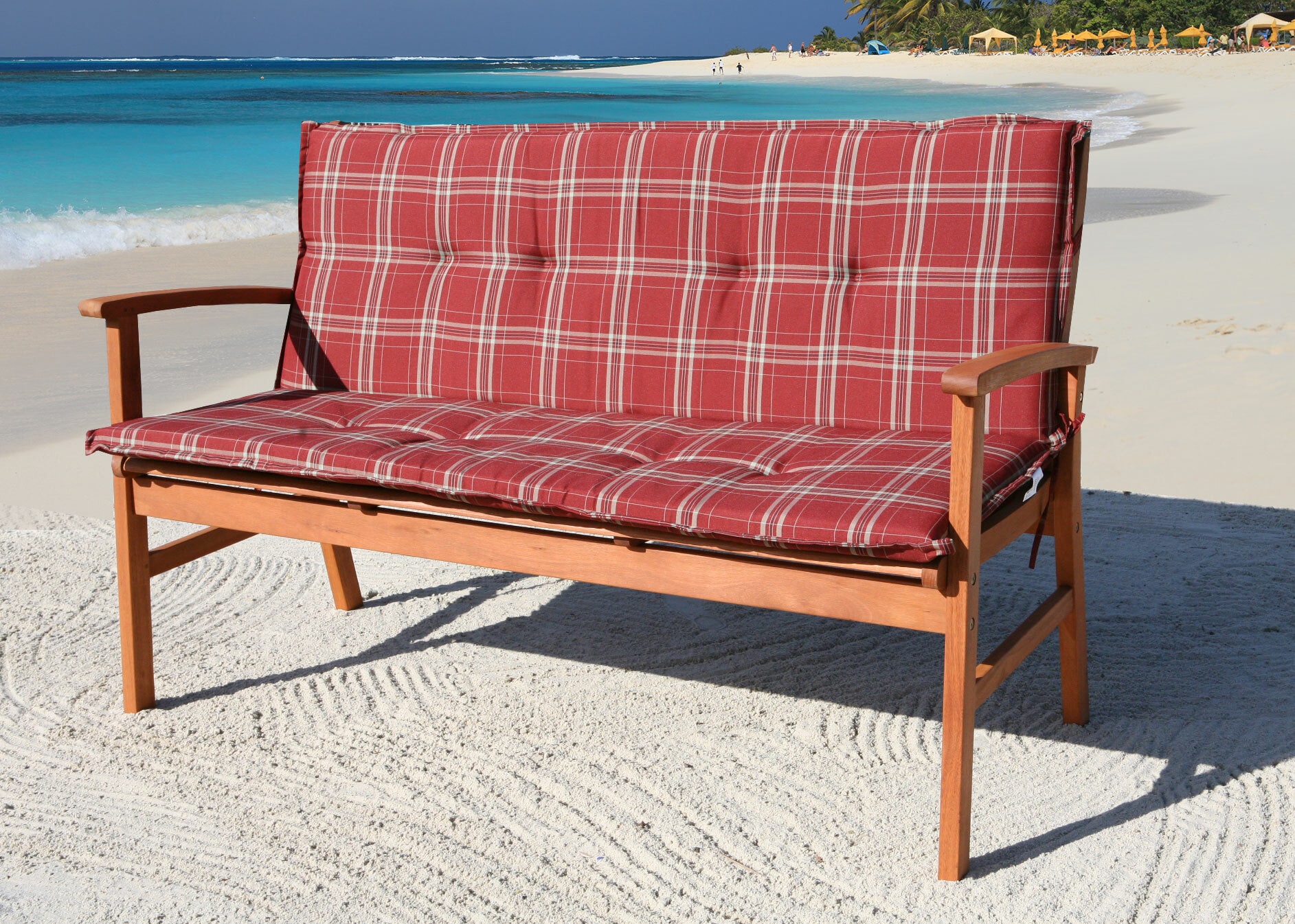 Grasekamp Auflage Rubinrot f&uuml;r Gartenbank 150cm  Rio Grande Bank Gartenm&ouml;bel - Bild 1