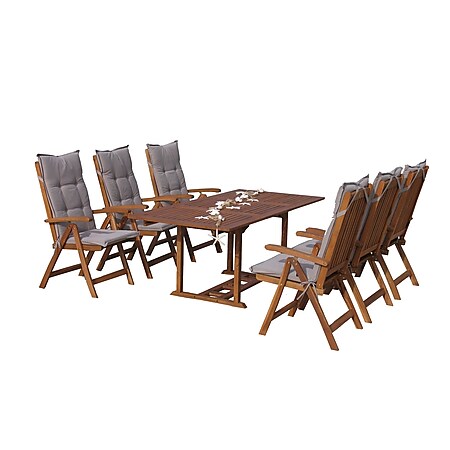 Grasekamp Garten Möbelgruppe Cuba 13tlg Sand mit  ausziehbarem Tisch Essgruppe - Bild 1