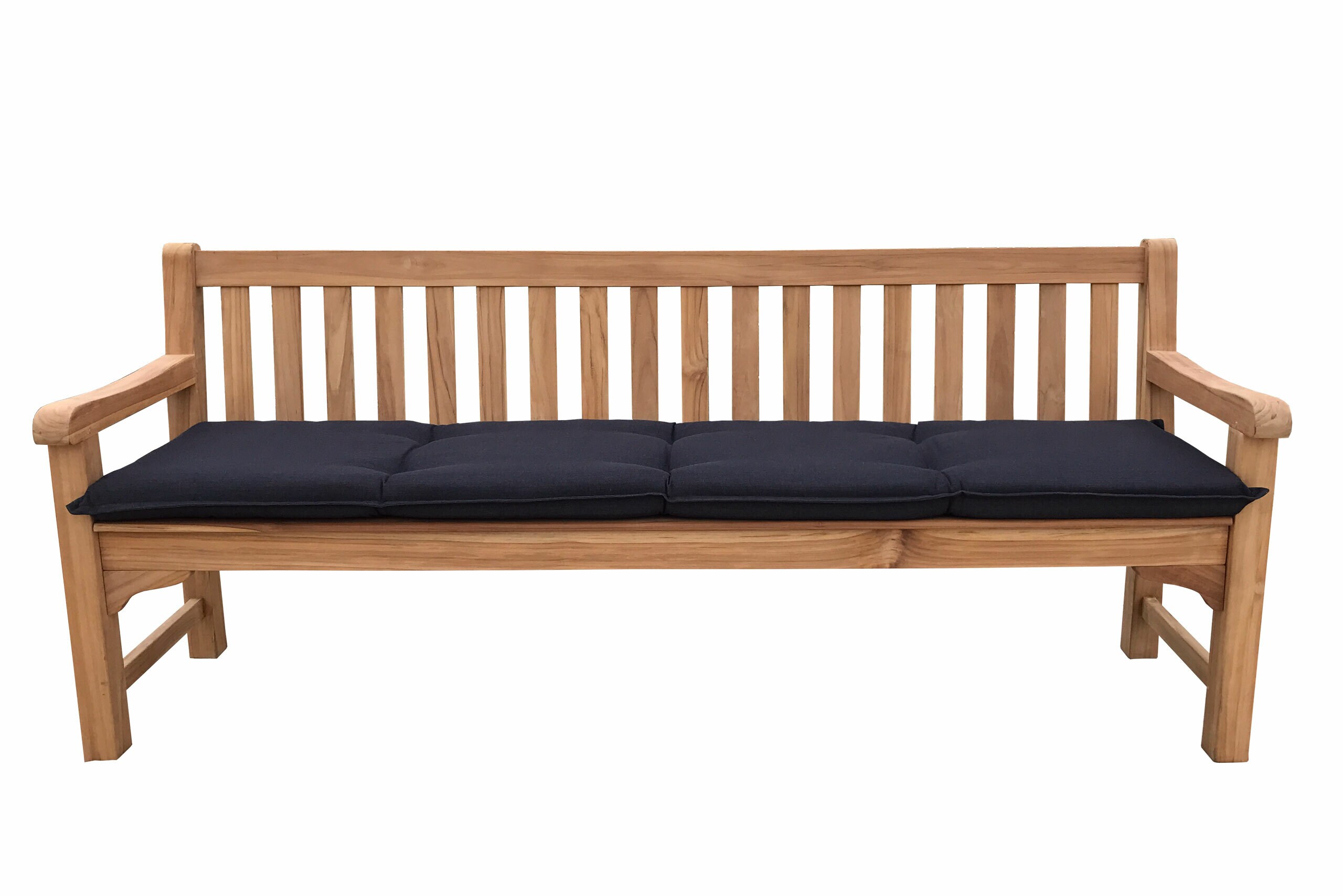 Grasekamp Gartenbank Teak XL 200 cm mit Auflage Anthrazit Gartenmöbel