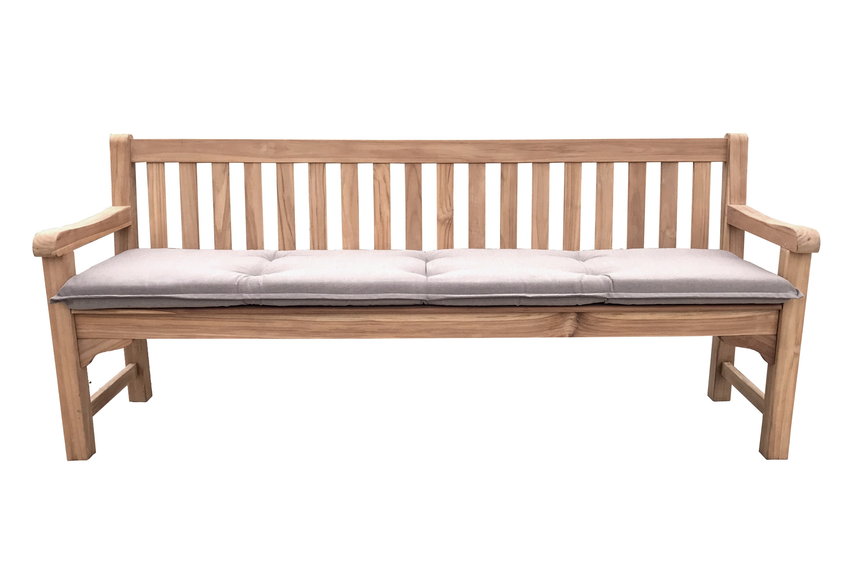 Grasekamp Gartenbank Teak XL 200 cm mit Auflage Sand Gartenmöbel