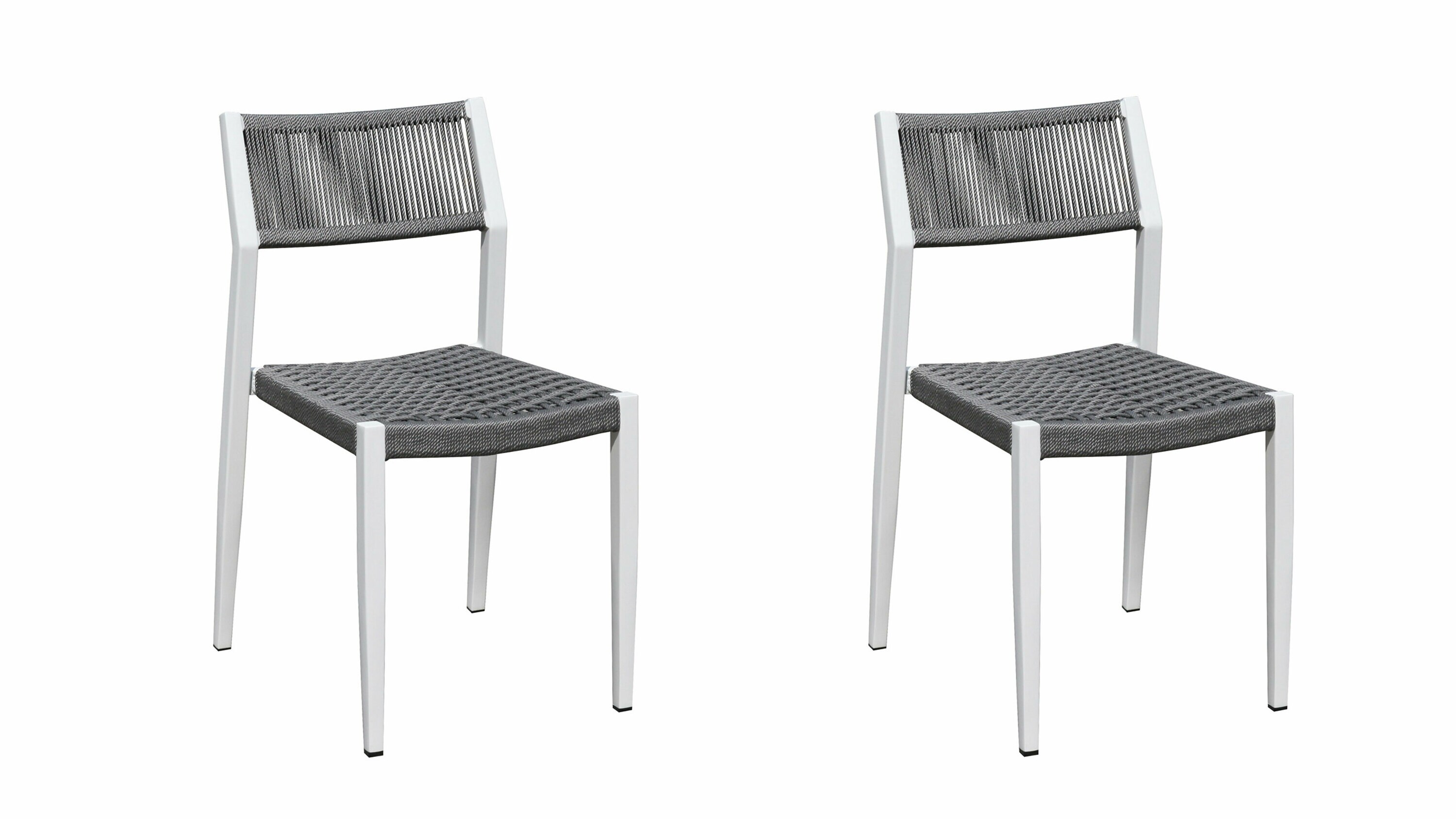 Grasekamp Stapelstuhl-Set Sol 2 teilig aus  Aluminium - Wei&szlig;/Grau - Bild 1