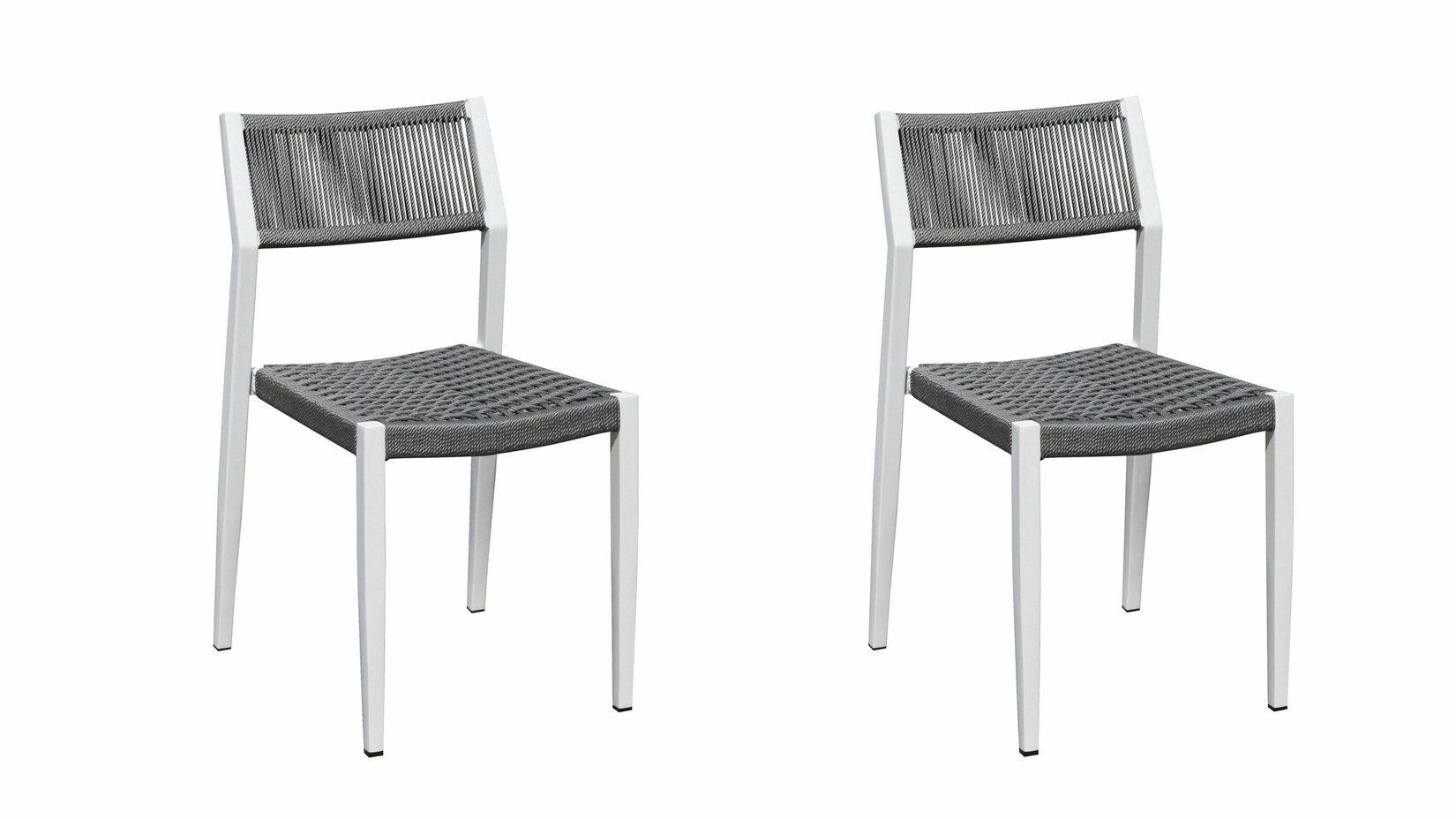 Grasekamp Stapelstuhl-Set Sol 2 teilig aus  Aluminium – Weiß/Grau | 04001827119728