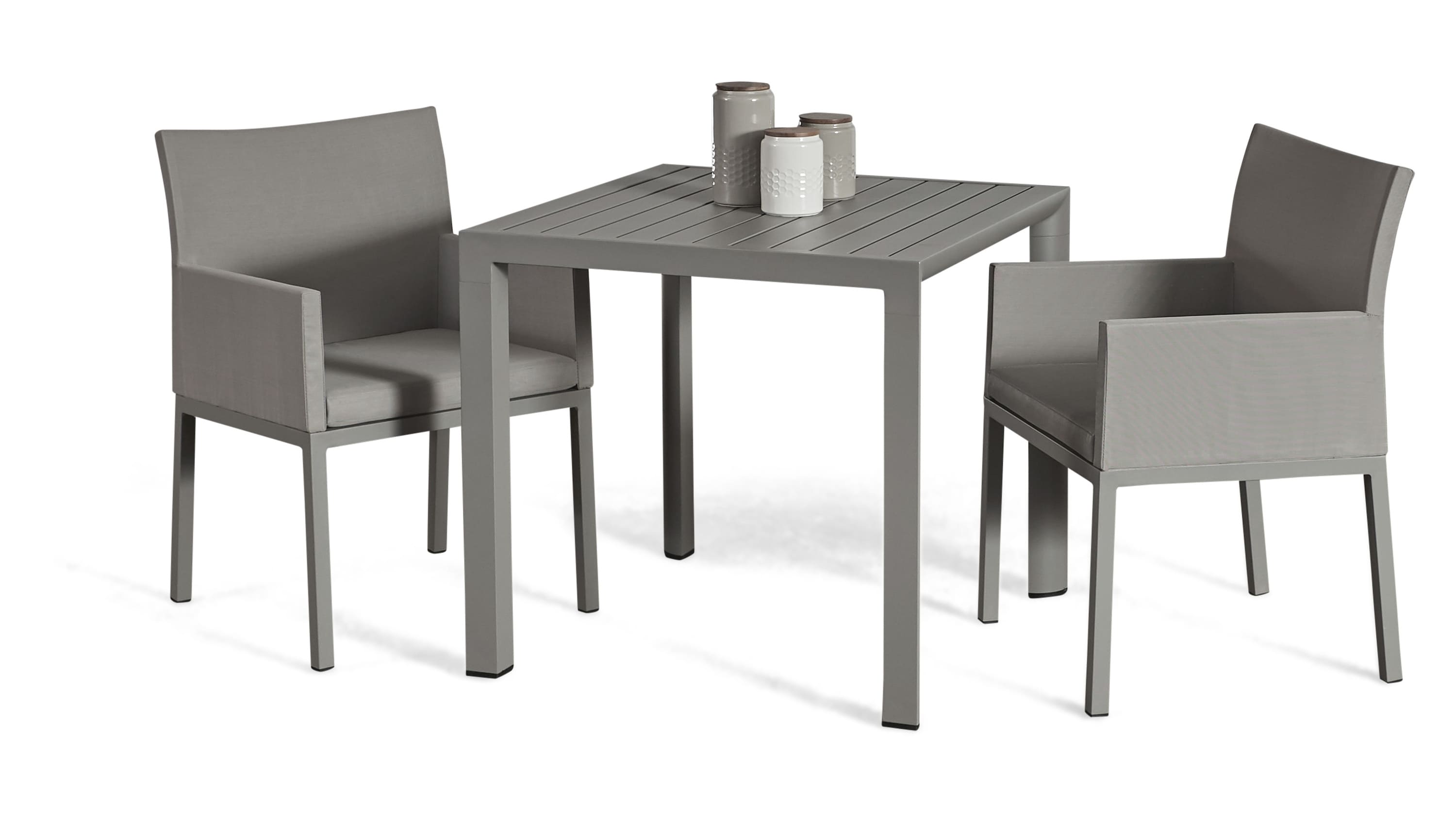 Grasekamp Terrassenset Sol 3 teilig - Tisch und 2x  Sessel aus Aluminium/Textilene - Bild 1