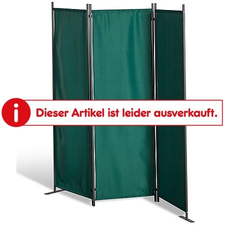 Grasekamp Stellwand 165x170 cm dreiteilig - grün -  Paravent Raumteiler Trennwand  Sichtschutz - Bild 1