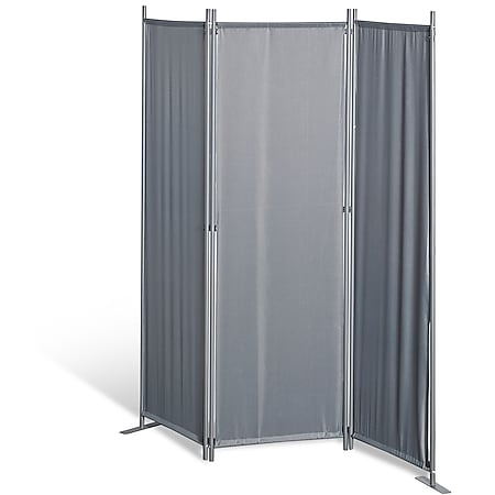 Grasekamp Stellwand 165x170 cm dreiteilig - grau -  Paravent Raumteiler Trennwand  Sichtschutz - Bild 1