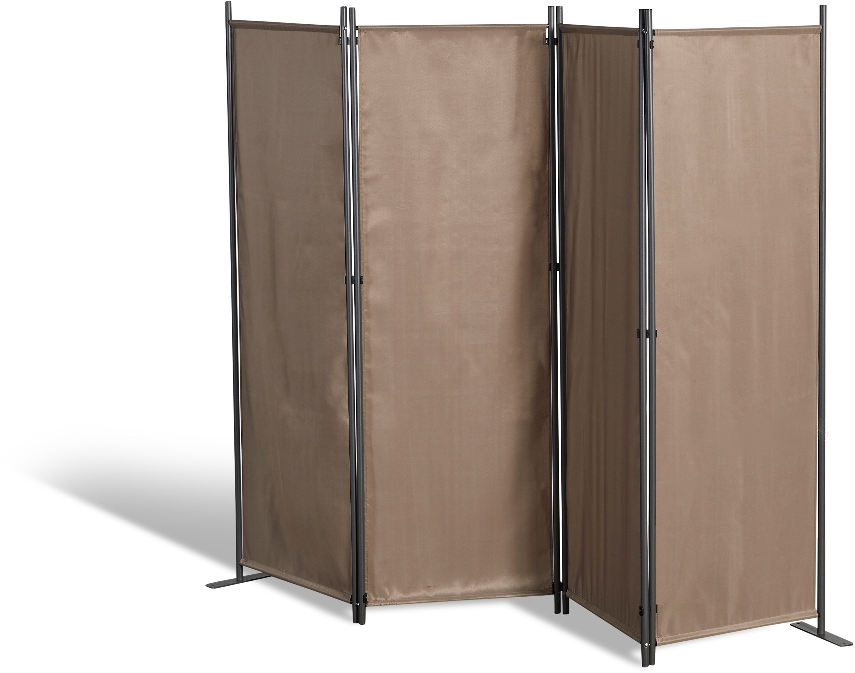 Grasekamp Paravent 4 teilig Taupe Raumteiler  Trennwand Sichtschutz Balkontrennung - Bild 1