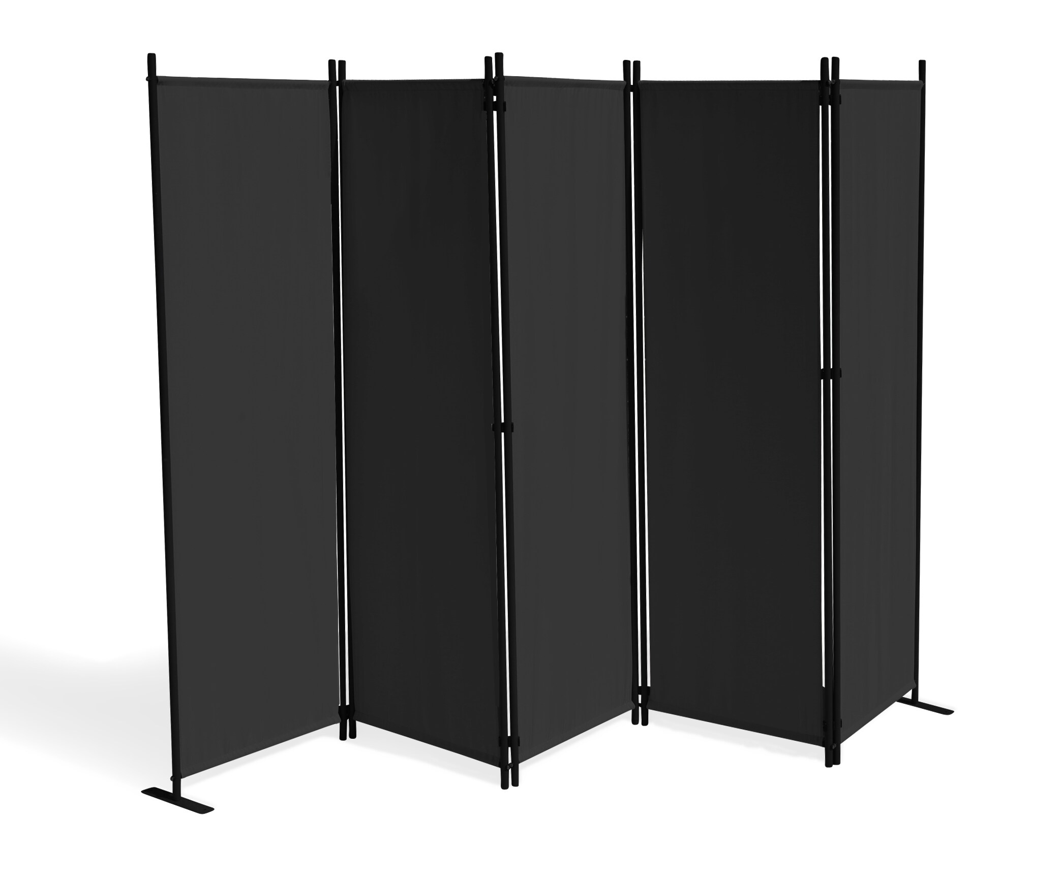 Grasekamp Paravent 5 teilig Schwarz 268 x 167 cm  Raumteiler Trennwand Sichtschutz - Bild 1