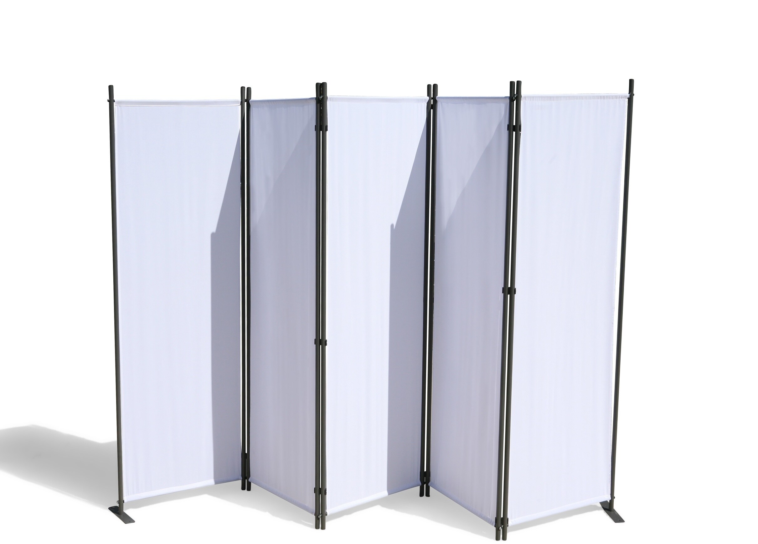 Grasekamp Paravent 5 teilig Weiss 268 x 167 cm  Raumteiler Trennwand Sichtschutz - Bild 1