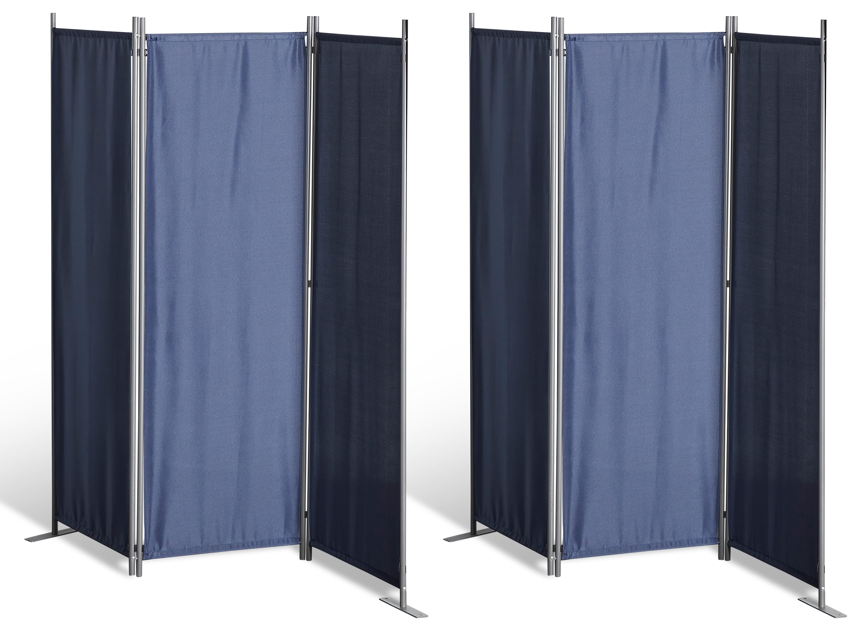 Grasekamp 2 St&uuml;ck Paravent 3tlg Raumteiler  Trennwand Sichtschutz Blau - Bild 1