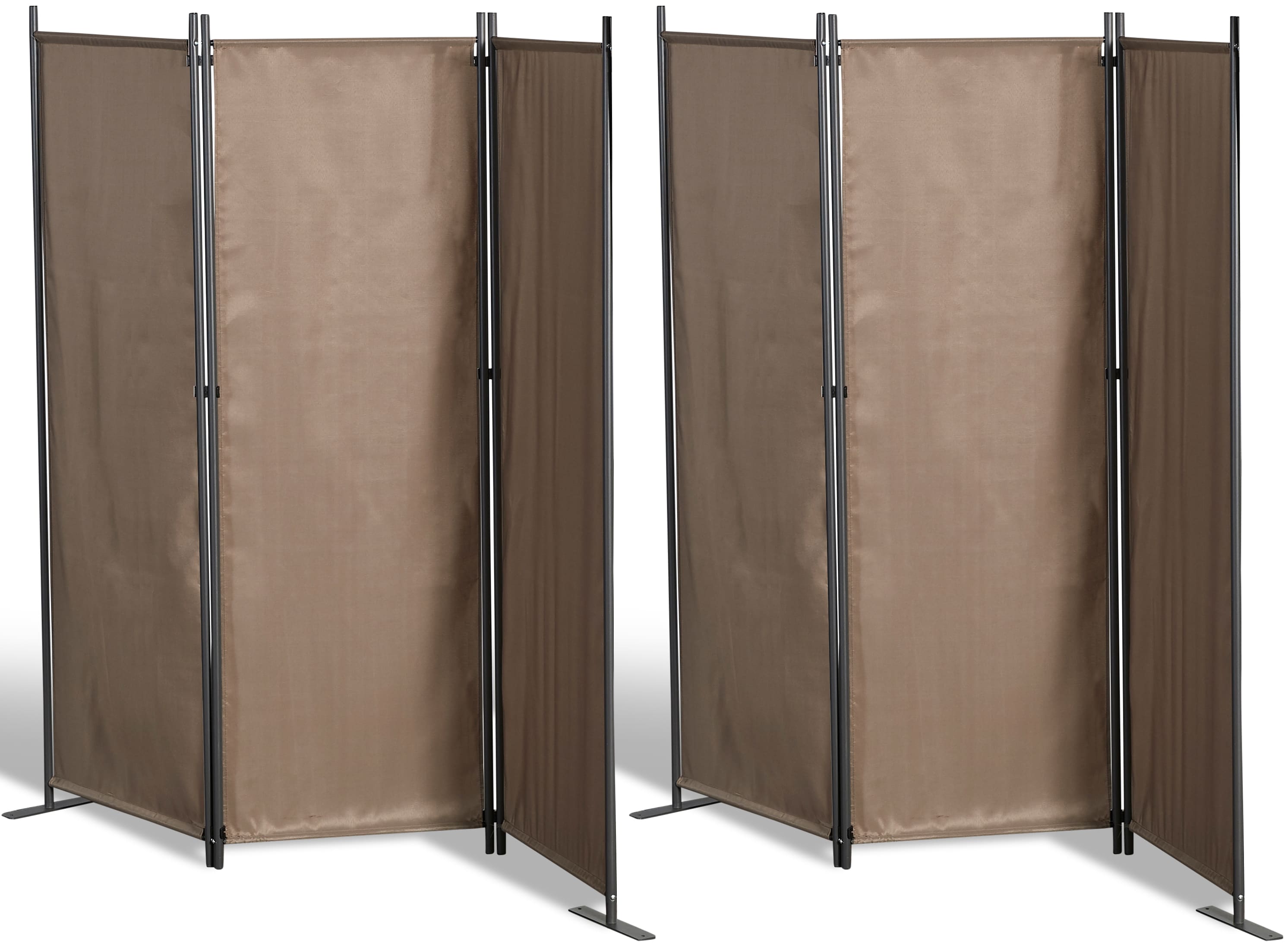 Grasekamp 2 St&uuml;ck Paravent 3tlg Raumteiler  Trennwand Sichtschutz Taupe - Bild 1