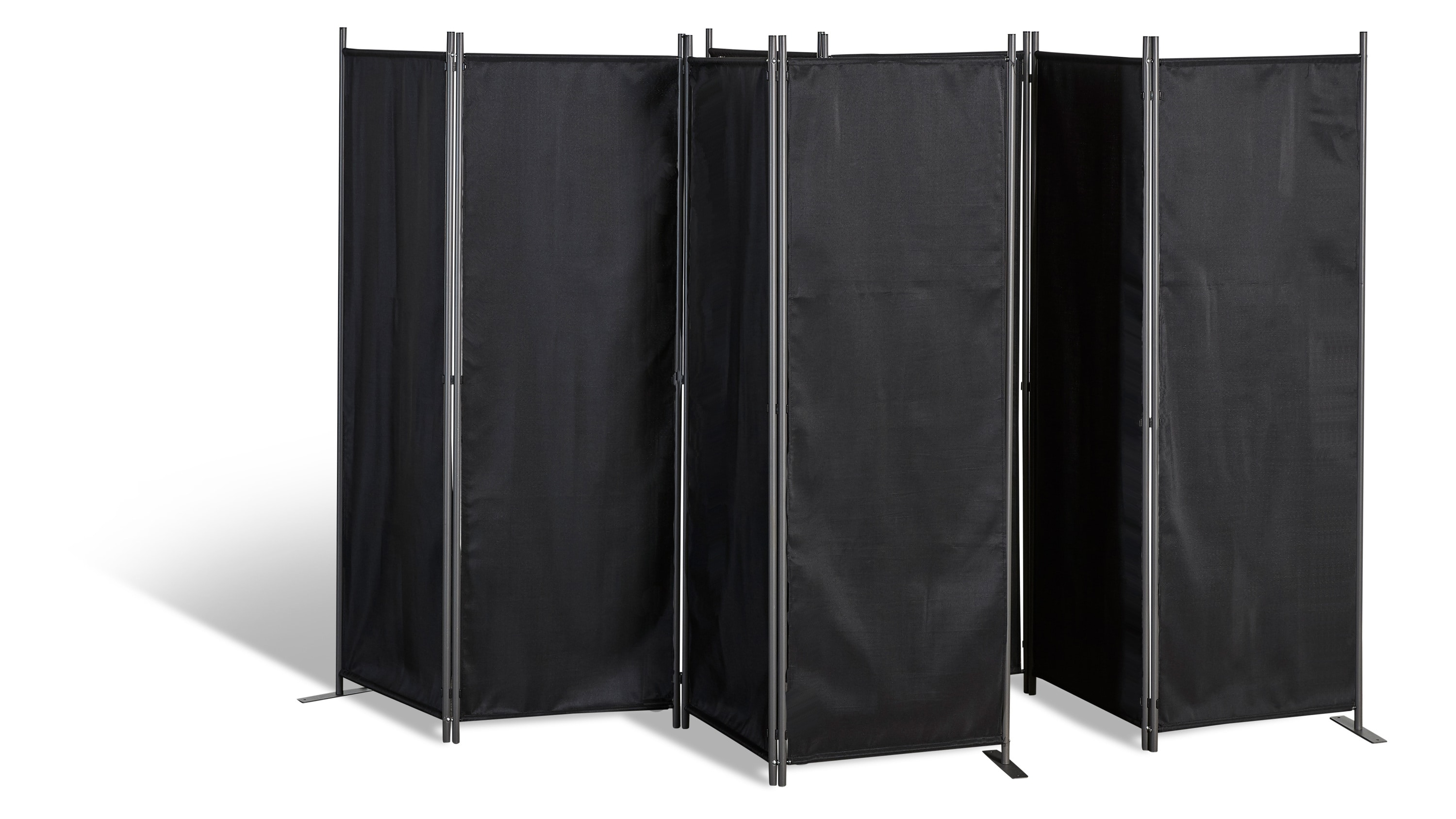Grasekamp 2 St&uuml;ck Paravent 4tlg Raumteiler  Trennwand Sichtschutz Schwarz - Bild 1