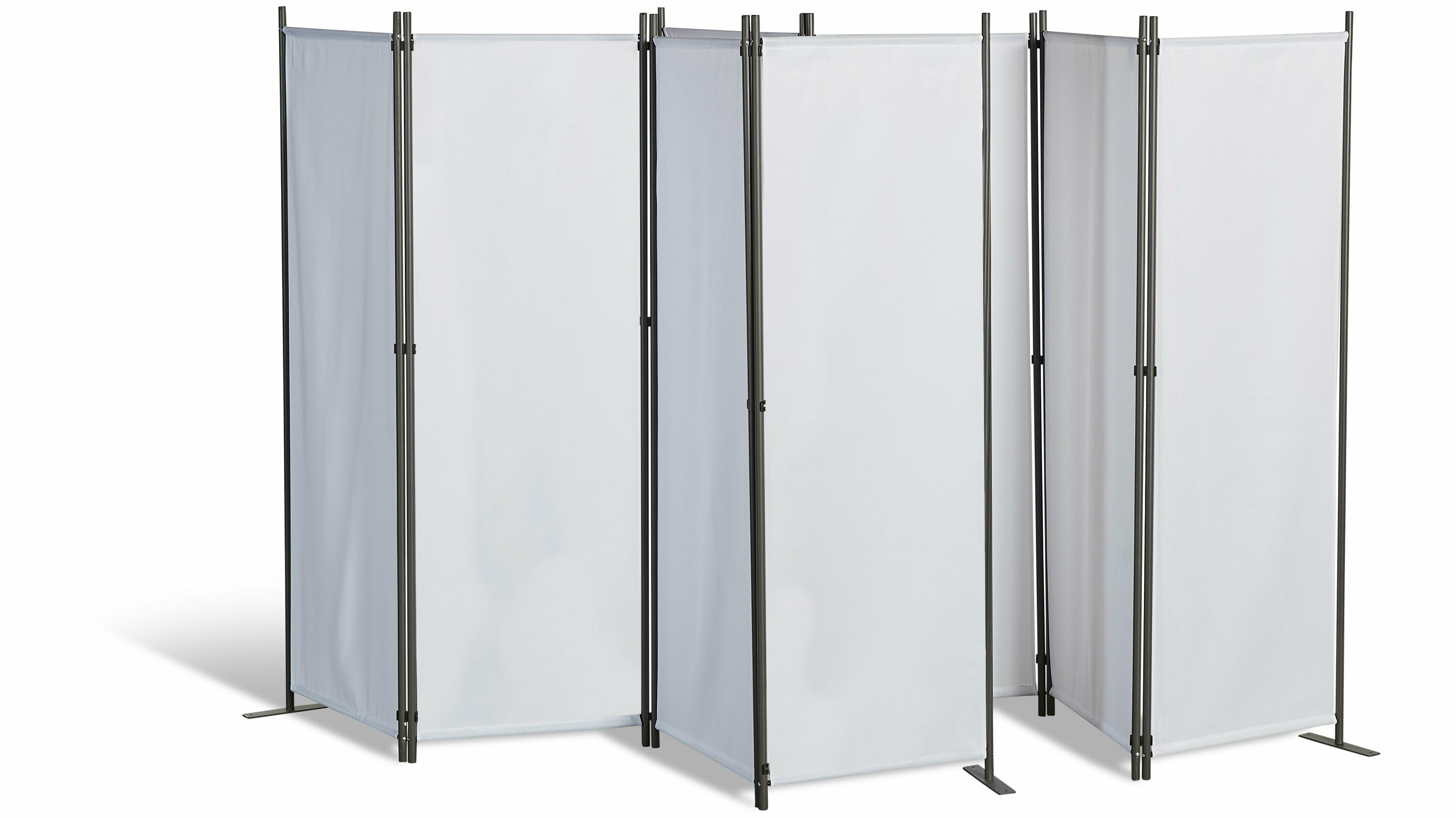 Grasekamp 2 St&uuml;ck Paravent 4tlg Raumteiler  Trennwand Sichtschutz Wei&szlig; - Bild 1