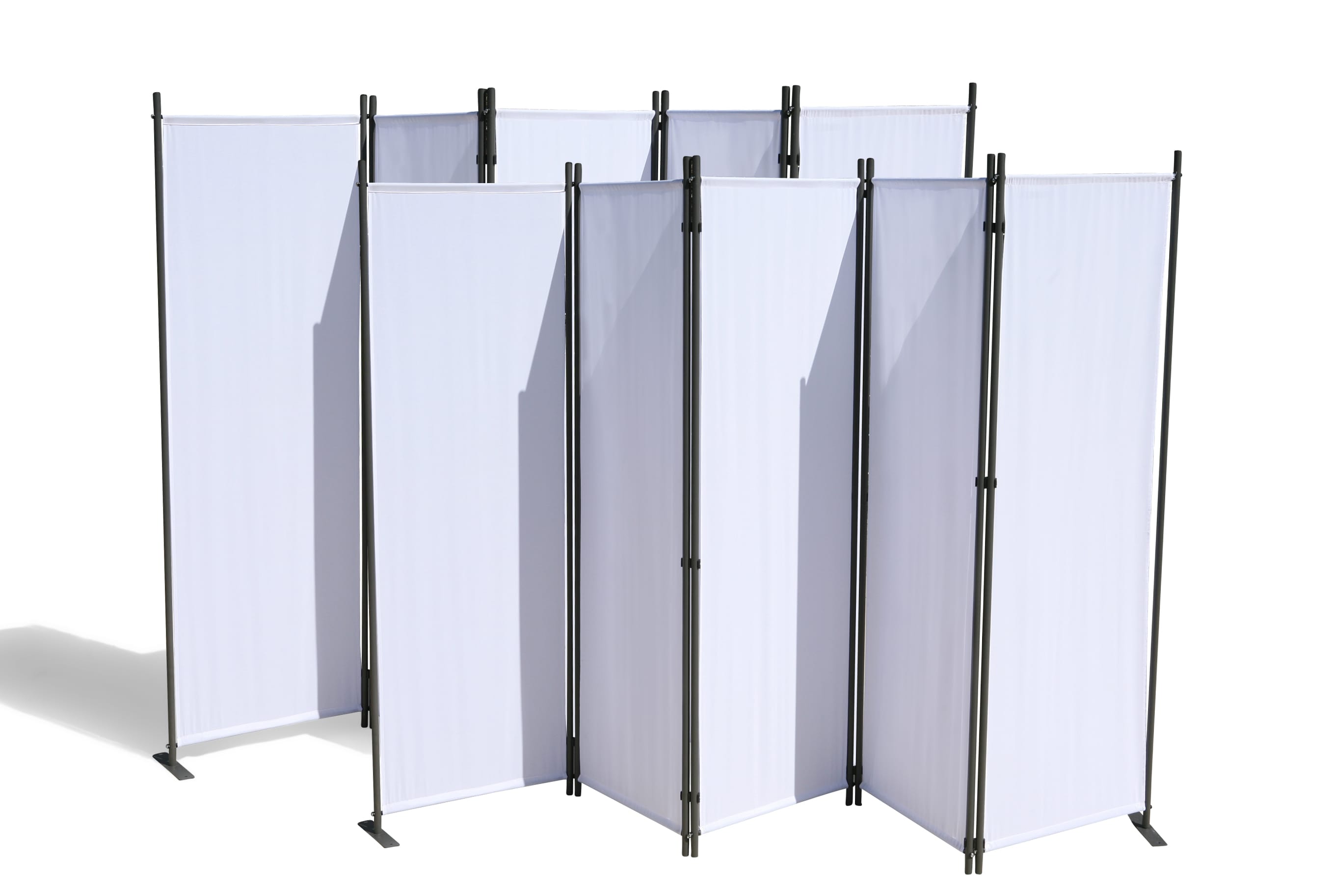 Grasekamp 2 St&uuml;ck Paravent 5 teilig Wei&szlig;  Raumteiler Trennwand Sichtschutz - Bild 1