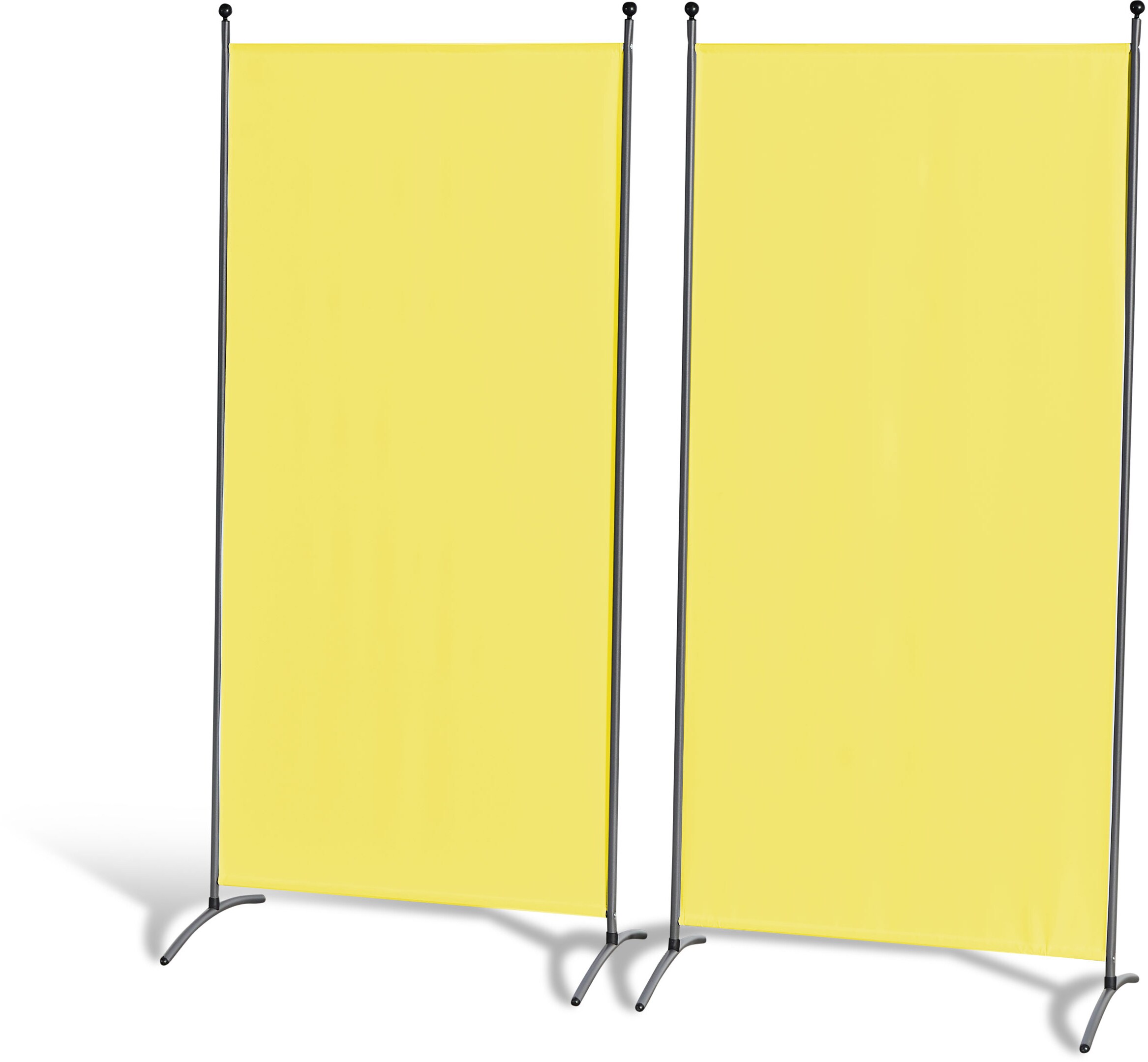Grasekamp 2 St&uuml;ck Stellwand 85x180cm Gelb  Paravent Raumteiler Trennwand  Sichtschutz - Bild 1