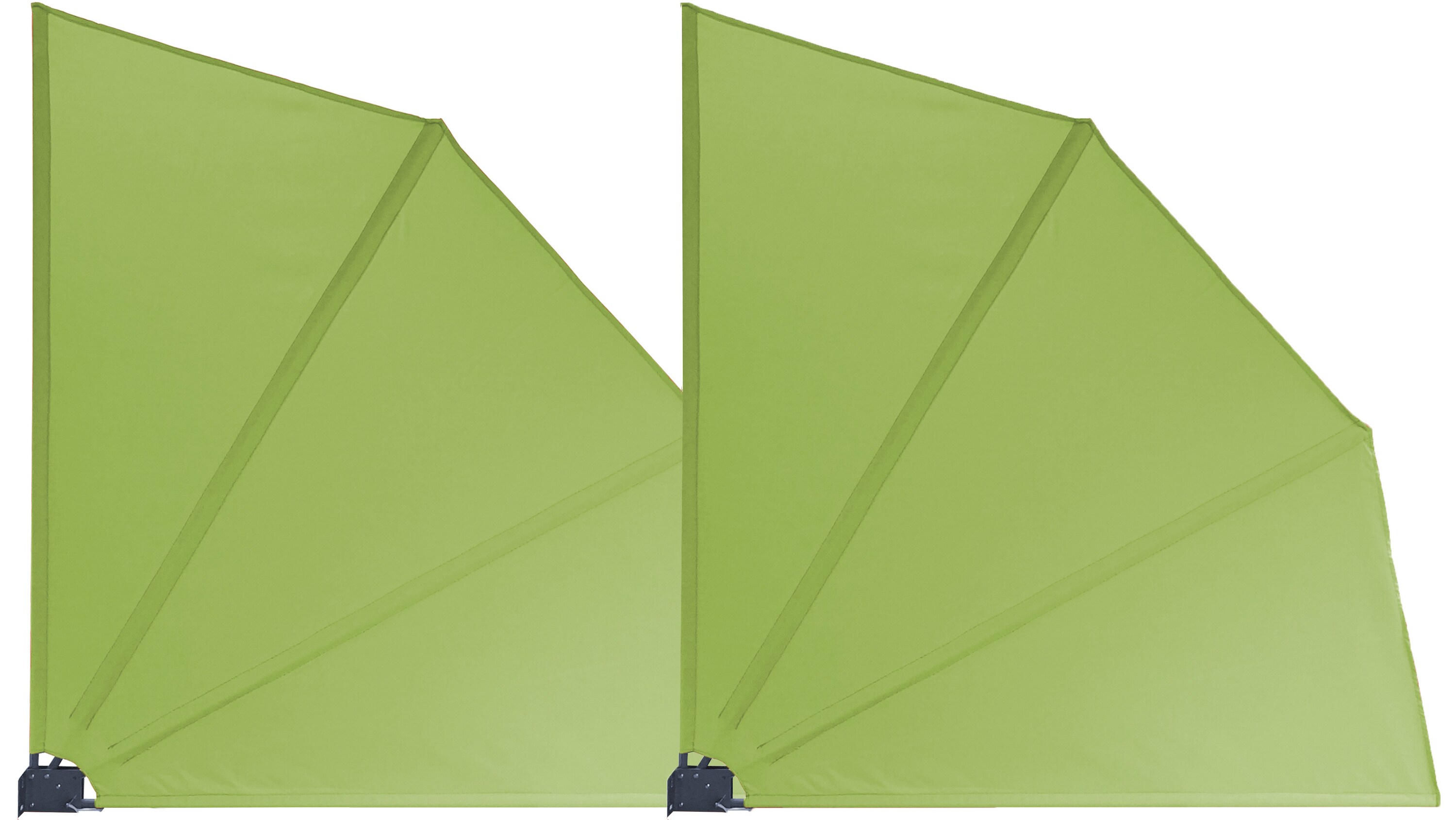 Grasekamp 2 St&uuml;ck Balkonf&auml;cher 120 x 120 cm  Apfelgr&uuml;n mit Wandhalterung Schutzh&uuml;lle  Trennwand Sichtschutz - Bild 1