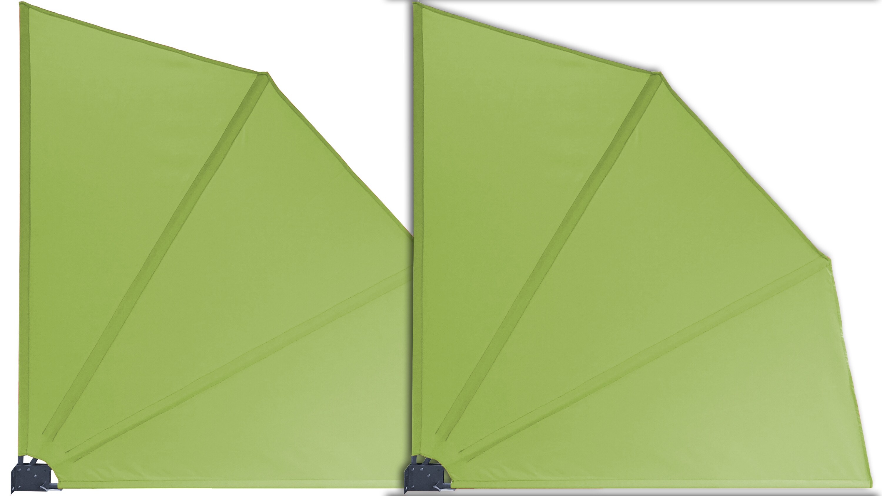 Grasekamp 2 St&uuml;ck Balkonf&auml;cher Apfelgr&uuml;n Premium  140 x 140 cm mit Wandhalterung Trennwand  Sichtschutz - Bild 1