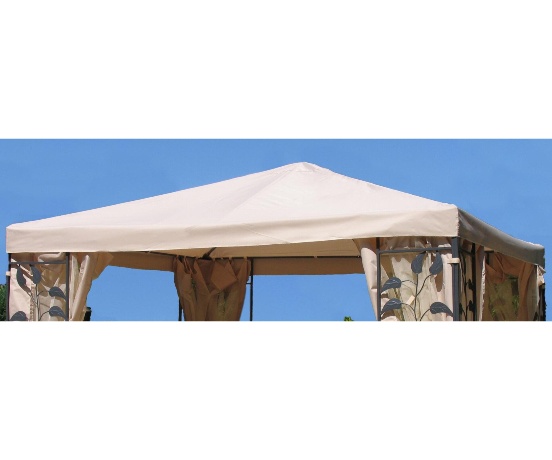 Grasekamp Universal Ersatzdach zu Pavillon 3x3m  Sand Bl&auml;tter Stil - Bild 1