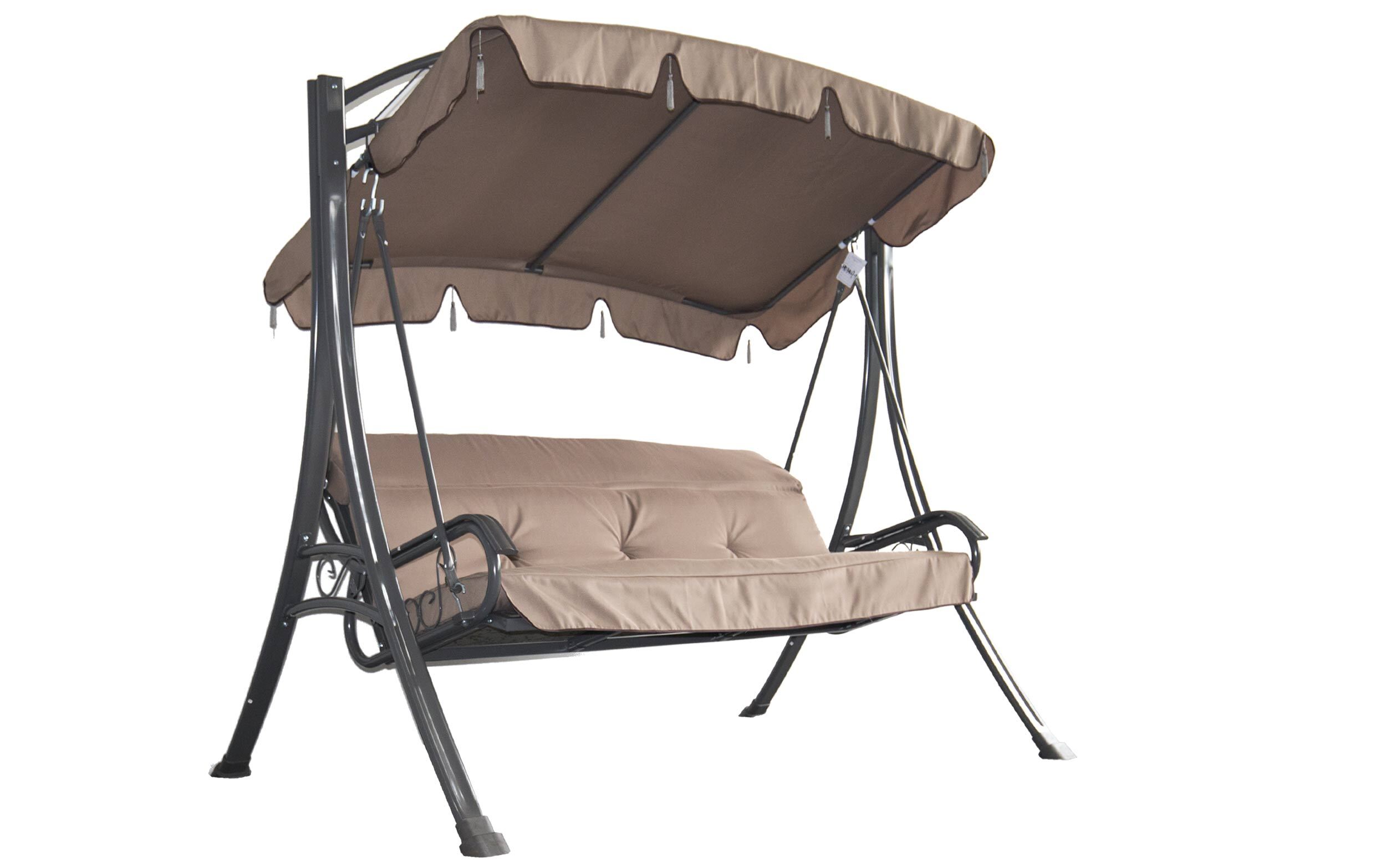 Grasekamp Hollywoodschaukel Rimini 3-SItzer  Gartenschaukel Schaukelbank Beige - Bild 1