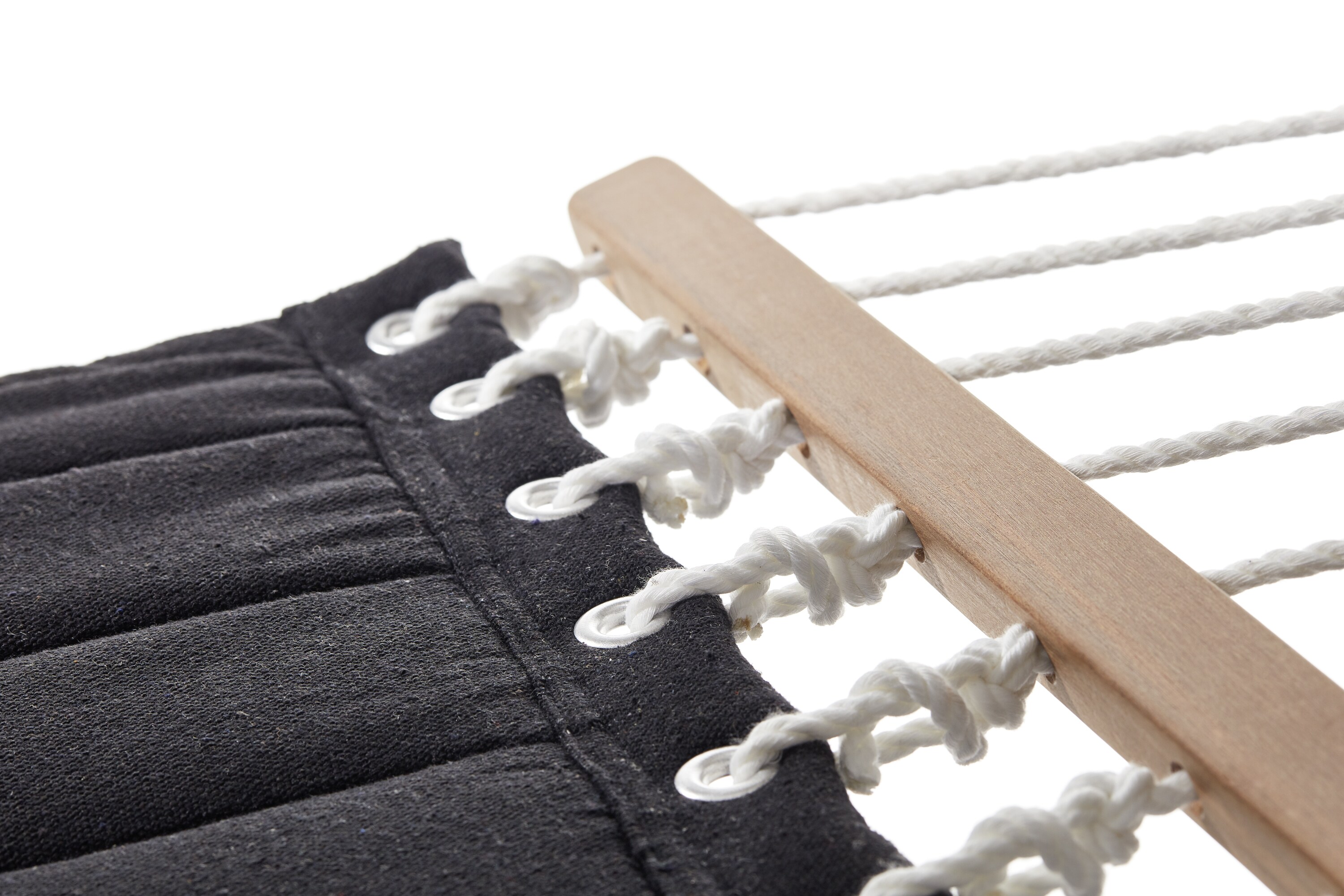 Grasekamp Stabh&auml;ngematte 200 x 140 cm gepolstert Schwarz H&auml;ngematte Hammock Mehrpersonen 160 Kg - Bild 1