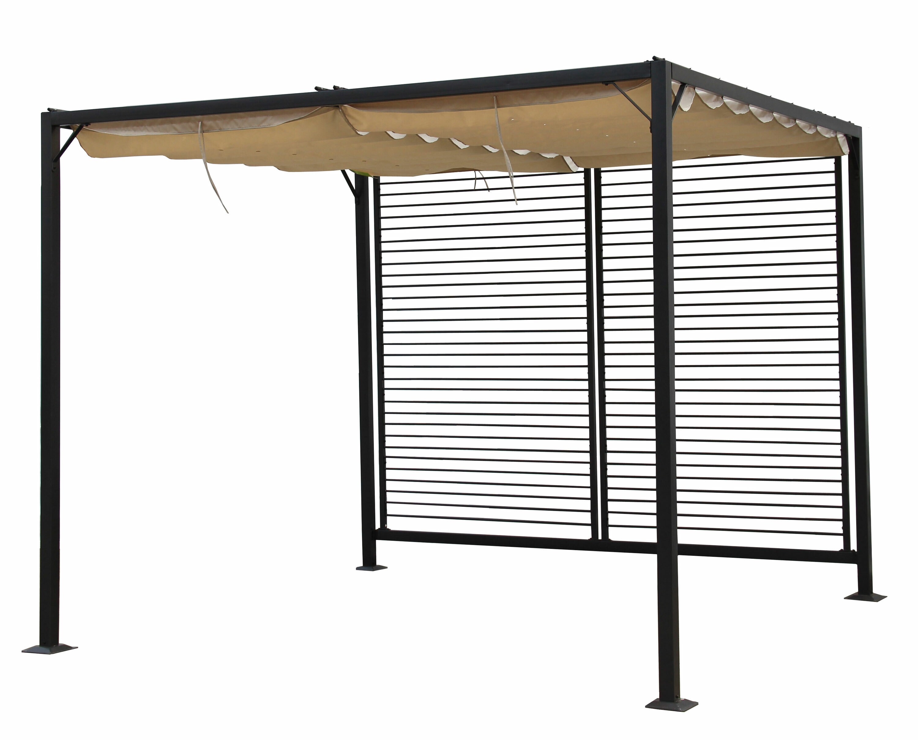 Grasekamp Flachdachpergola Venecia 275x295cm  beige - Bild 1