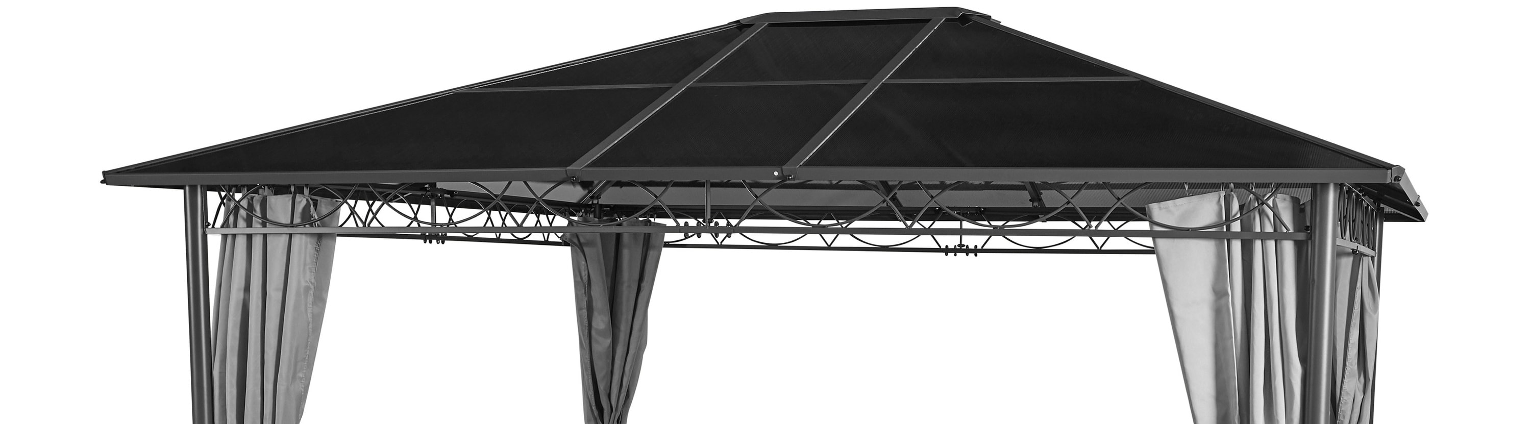 Grasekamp Ersatzdach Hardtop Pavillon Meran 3x3,6m  Doppelstegplatten Polycarbonat Braun - Bild 1