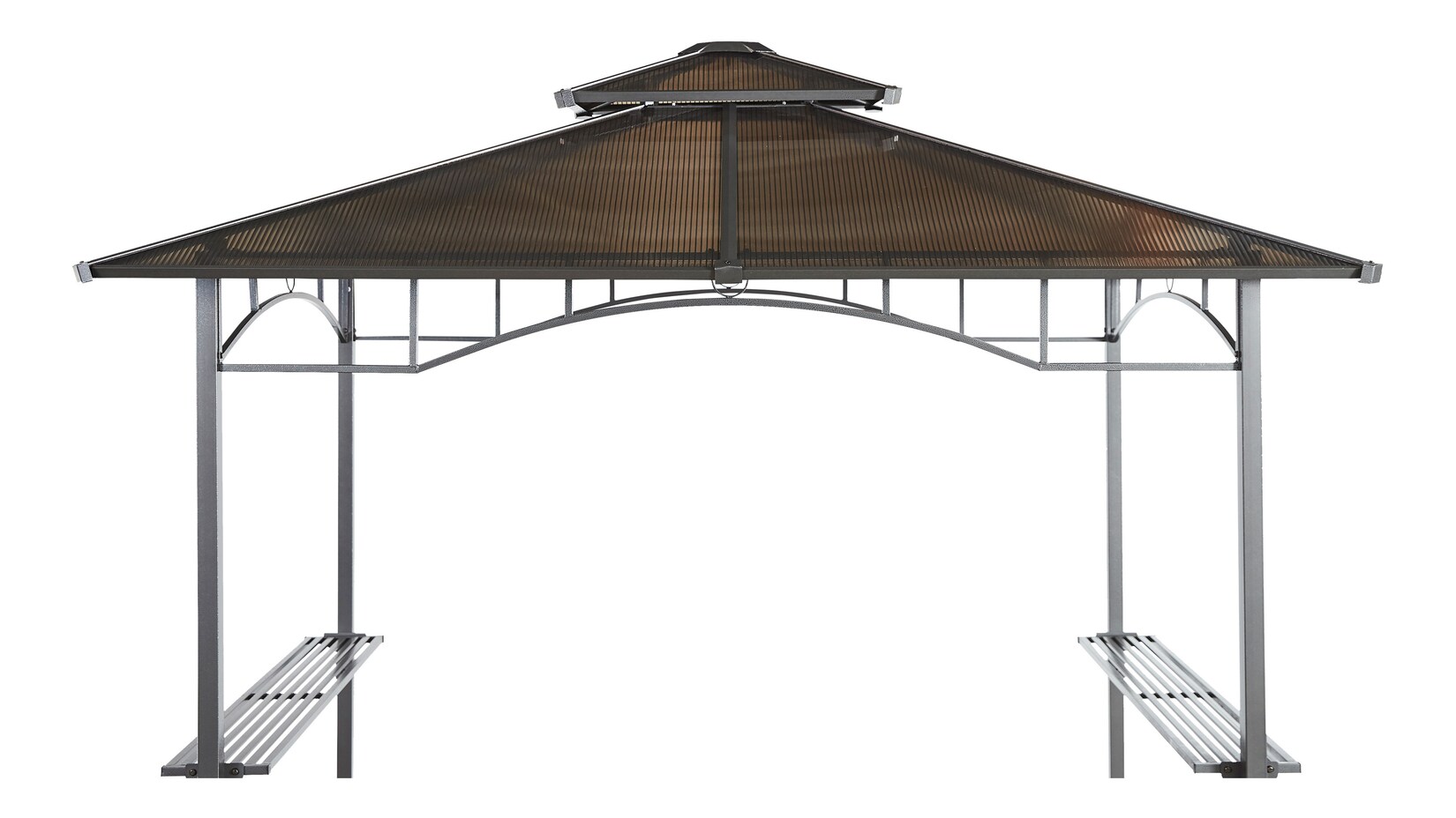 Grasekamp Ersatzdach Hardtop BBQ Pavillon 1,5×2,4m  Doppelstegplatten Polycarbonat Braun | 04001827487278
