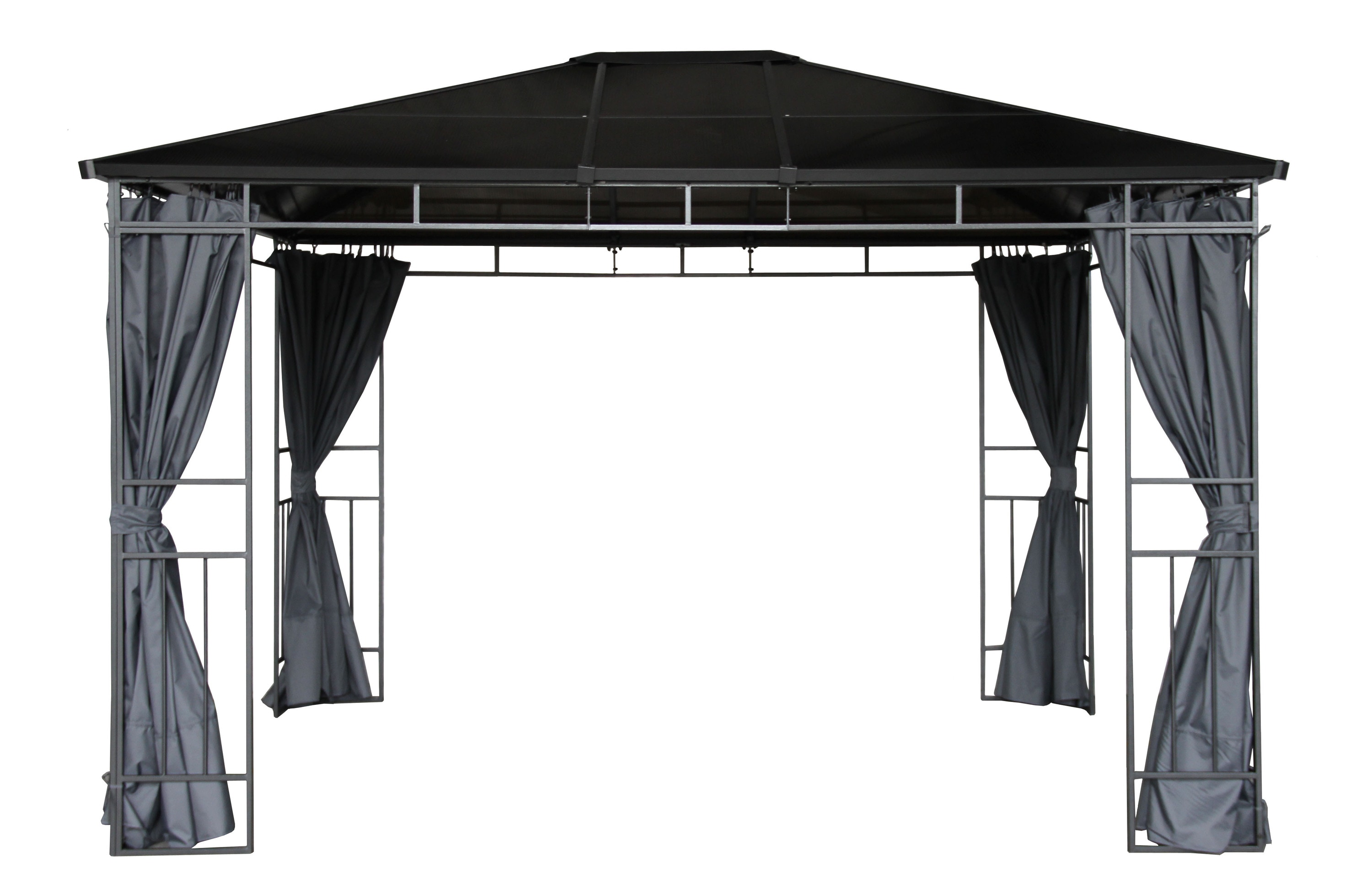 Grasekamp Hardtop Pavillon Limone 3x3,6m inkl.  Seitenteile - Doppelstegplatten  Hohlkammer Polycarbonat - Bild 1